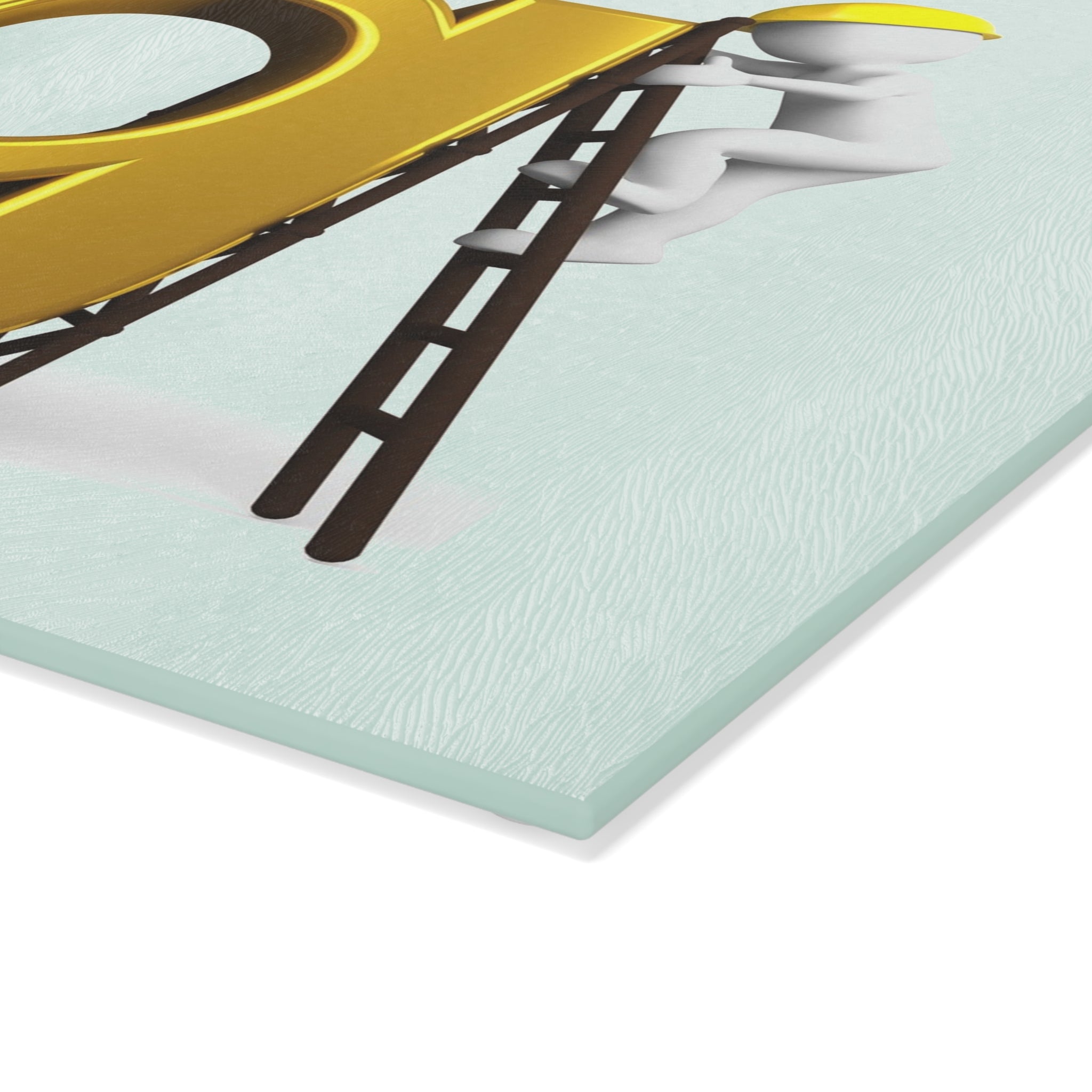 Golden Letter G with Worker Glass Cutting Board | Alphabet Kitchen Decor