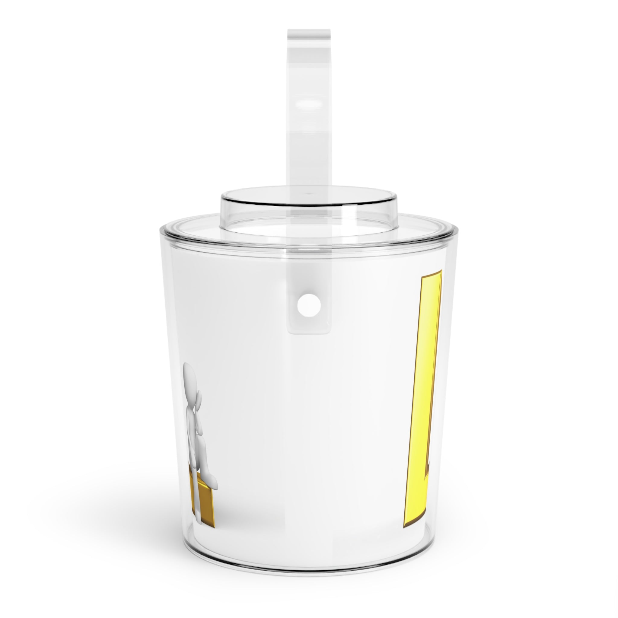 Gold Letter L Monogram Ice Bucket with Tongs | Personalized Initial Bar Cooler