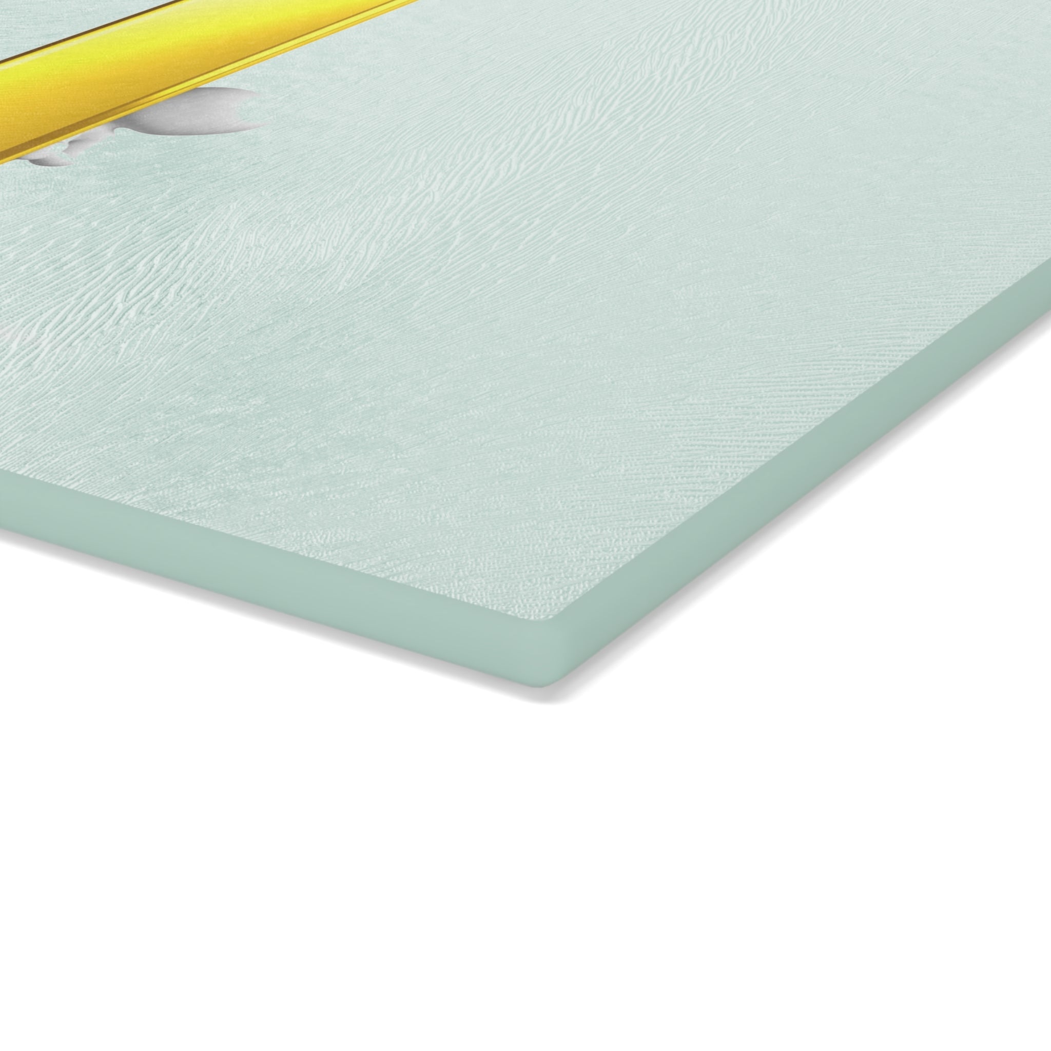 Yellow Letter I Illustration Glass Cutting Board | Minimal Alphabet Kitchen Decor