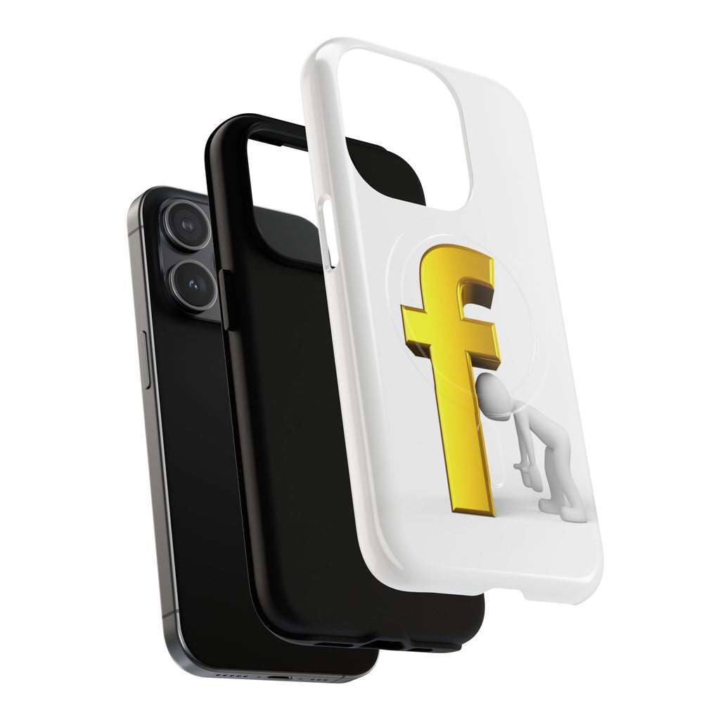 3D Gold Letter F Phone Case | Tough Magnetic Case