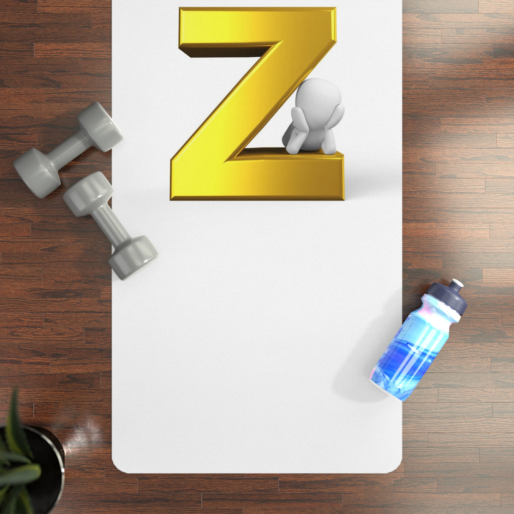 Gold Letter Z Monogram Rubber Yoga Mat | Initial Z Yoga Mat