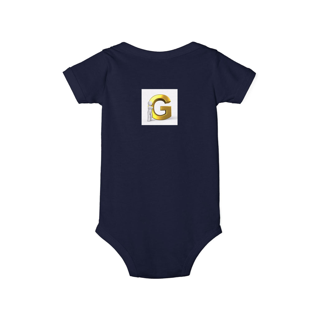 Gold Letter G Infant Onesie | Monogram Baby Bodysuit