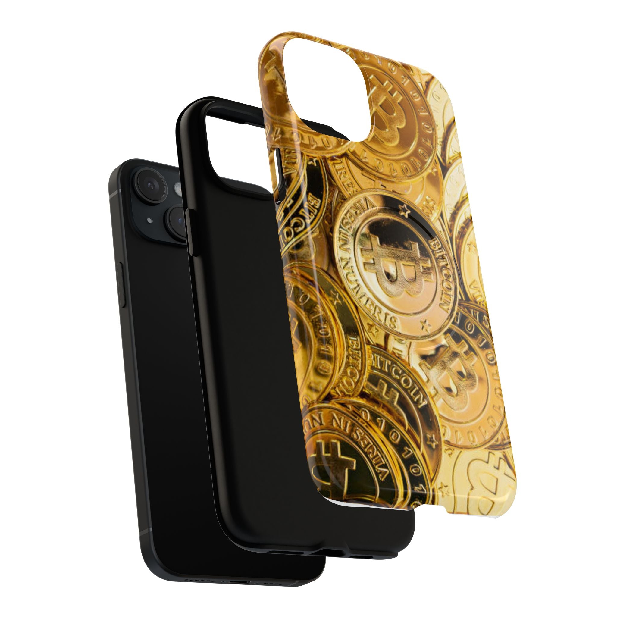 Gold Bitcoin Coins Phone Case | Tough Magnetic Case