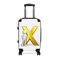 3D Figure with Gold X Suitcase | Personalized Luggage Cover