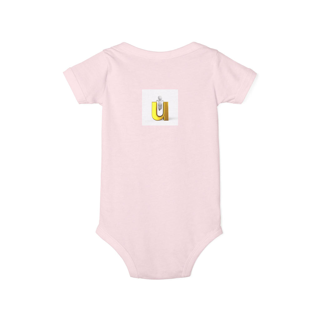 Letter U Sunshine Monogram Infant Onesie | Baby Bodysuit