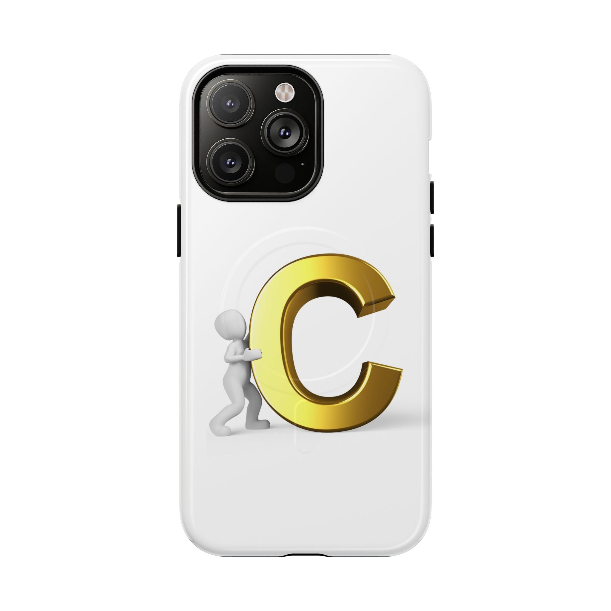 Coque de téléphone Monogramme Lettre C Or | Coque magnétique résistante
