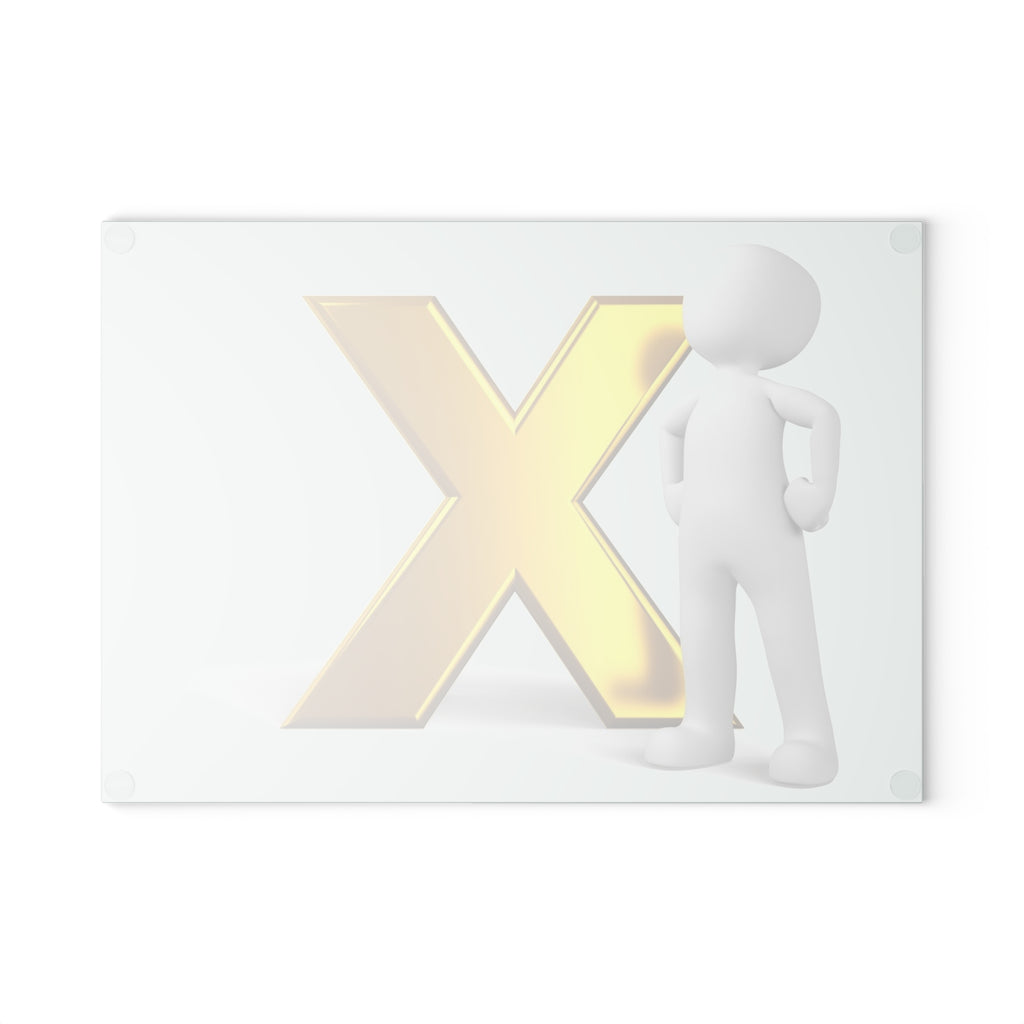 Gold X with 3D Figure Glass Cutting Board