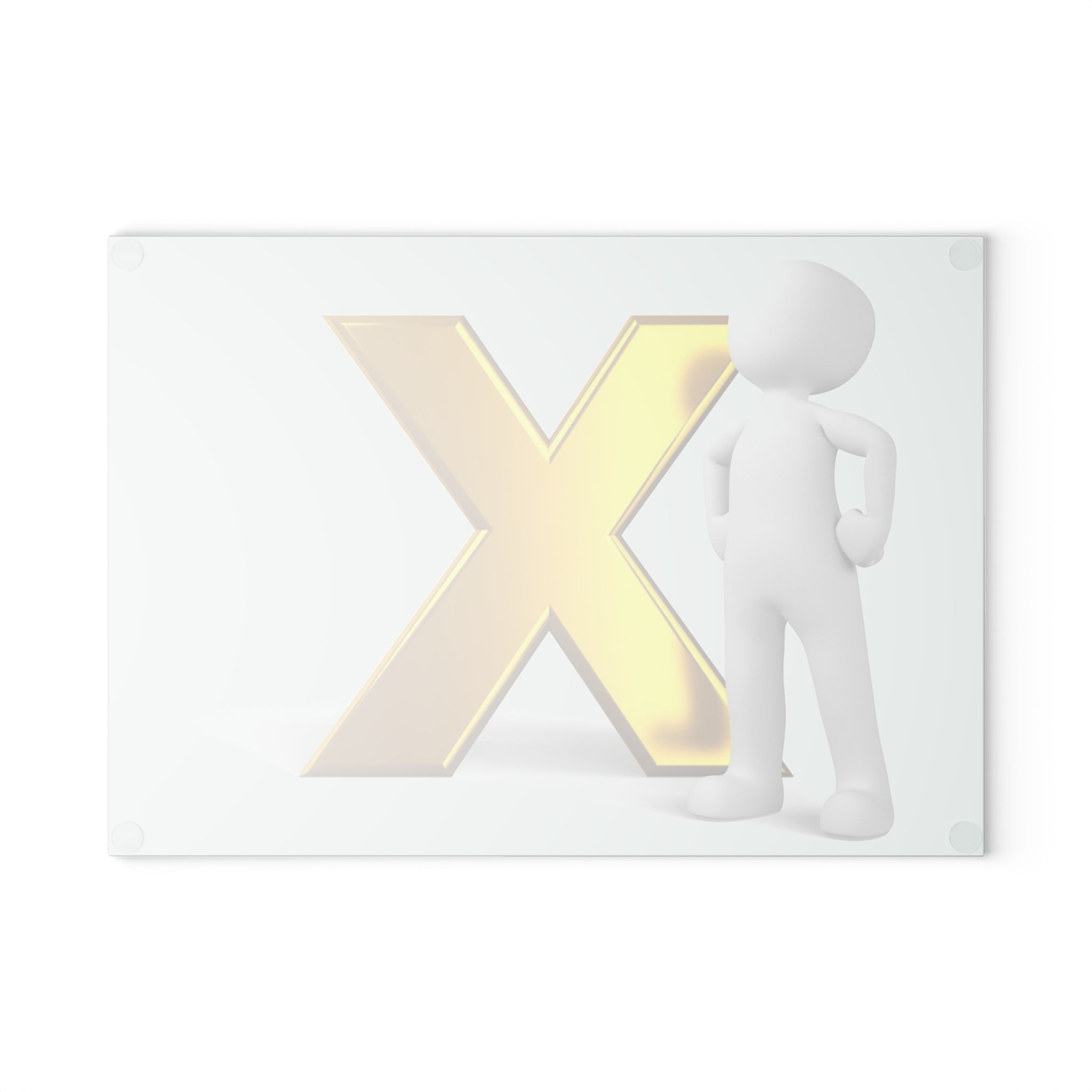 Gold X with 3D Figure Glass Cutting Board