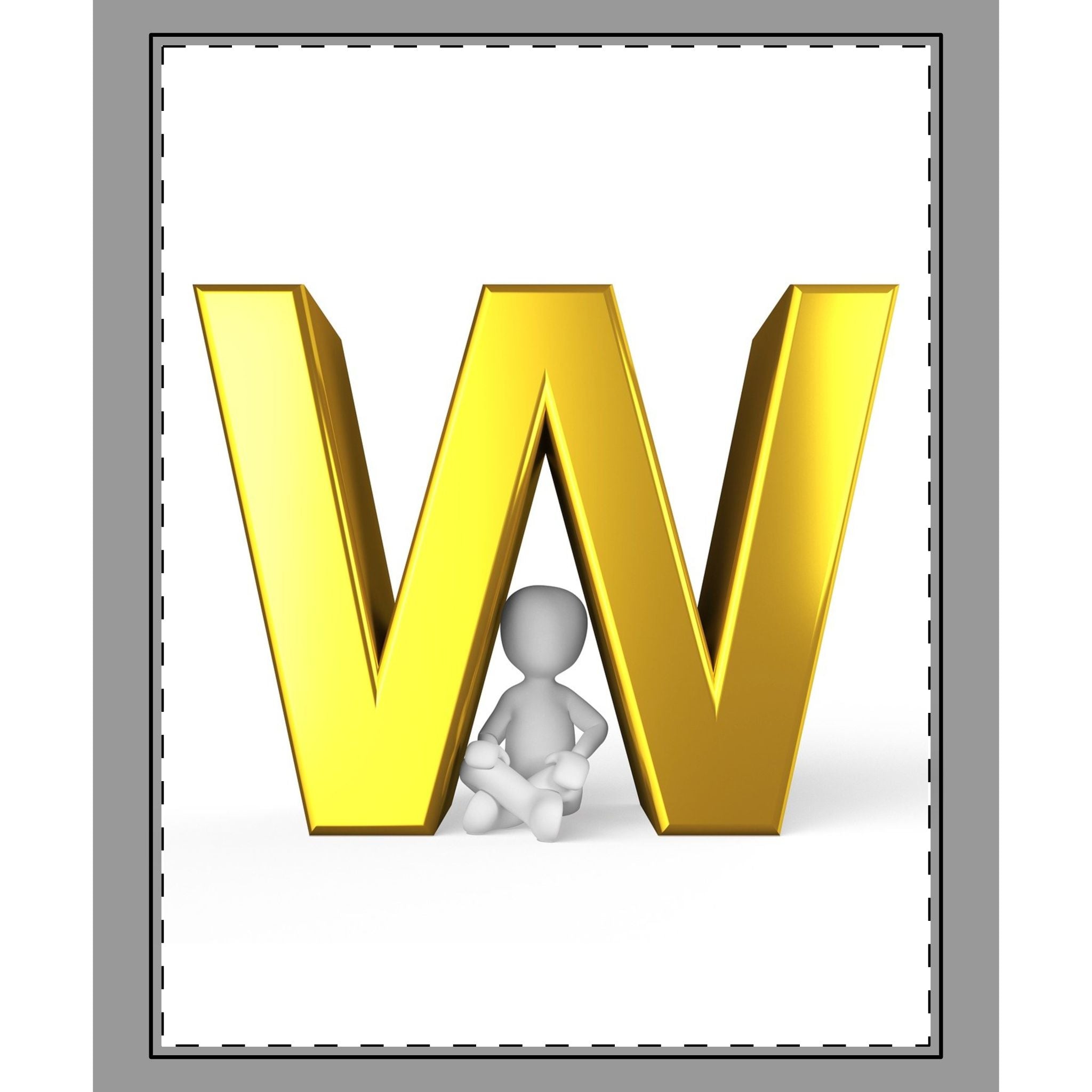 Gold Letter W Monogram Woven-Style Coverlet | Initial W Coverlet