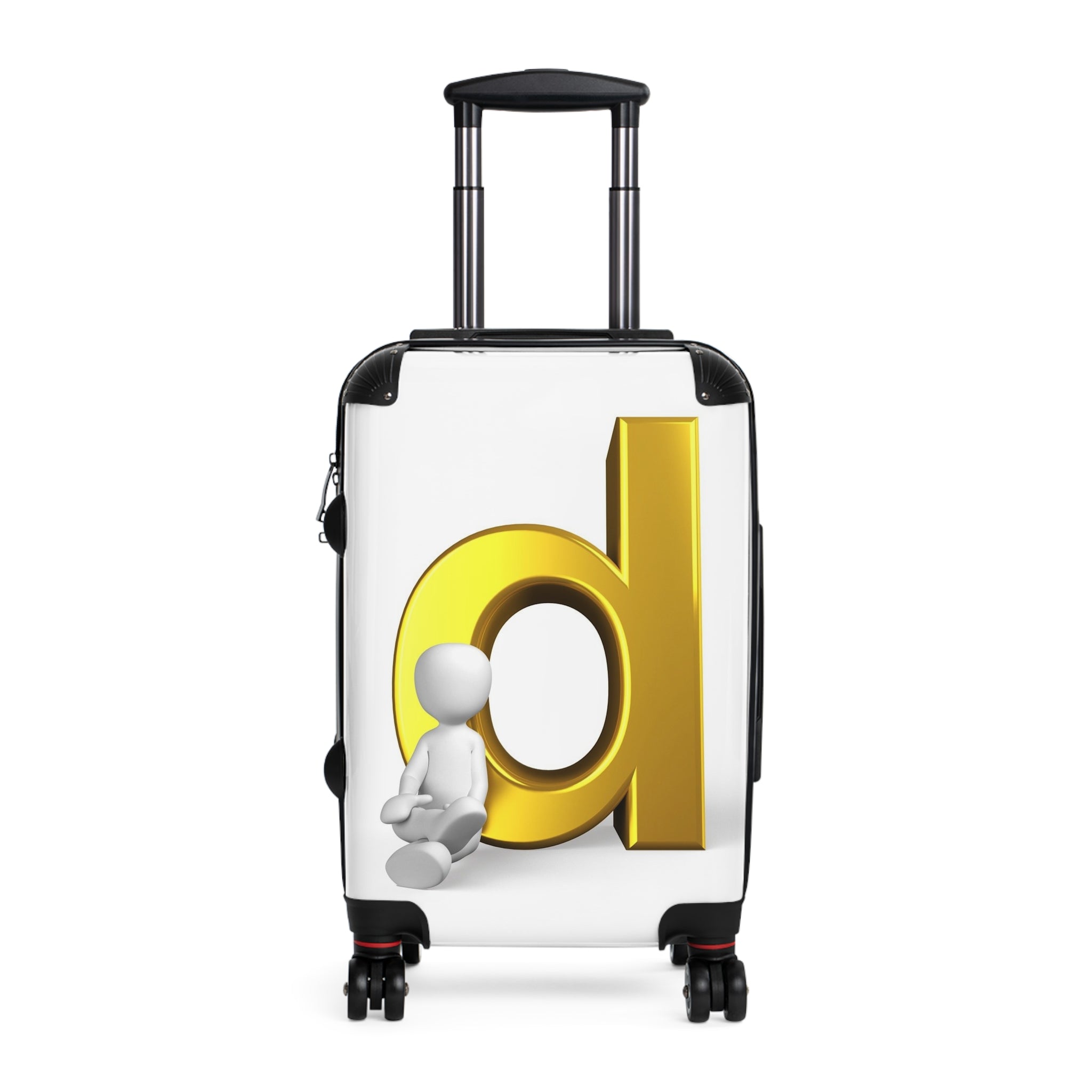 3D Gold Letter D Monogram Suitcase | Custom Initial Luggage
