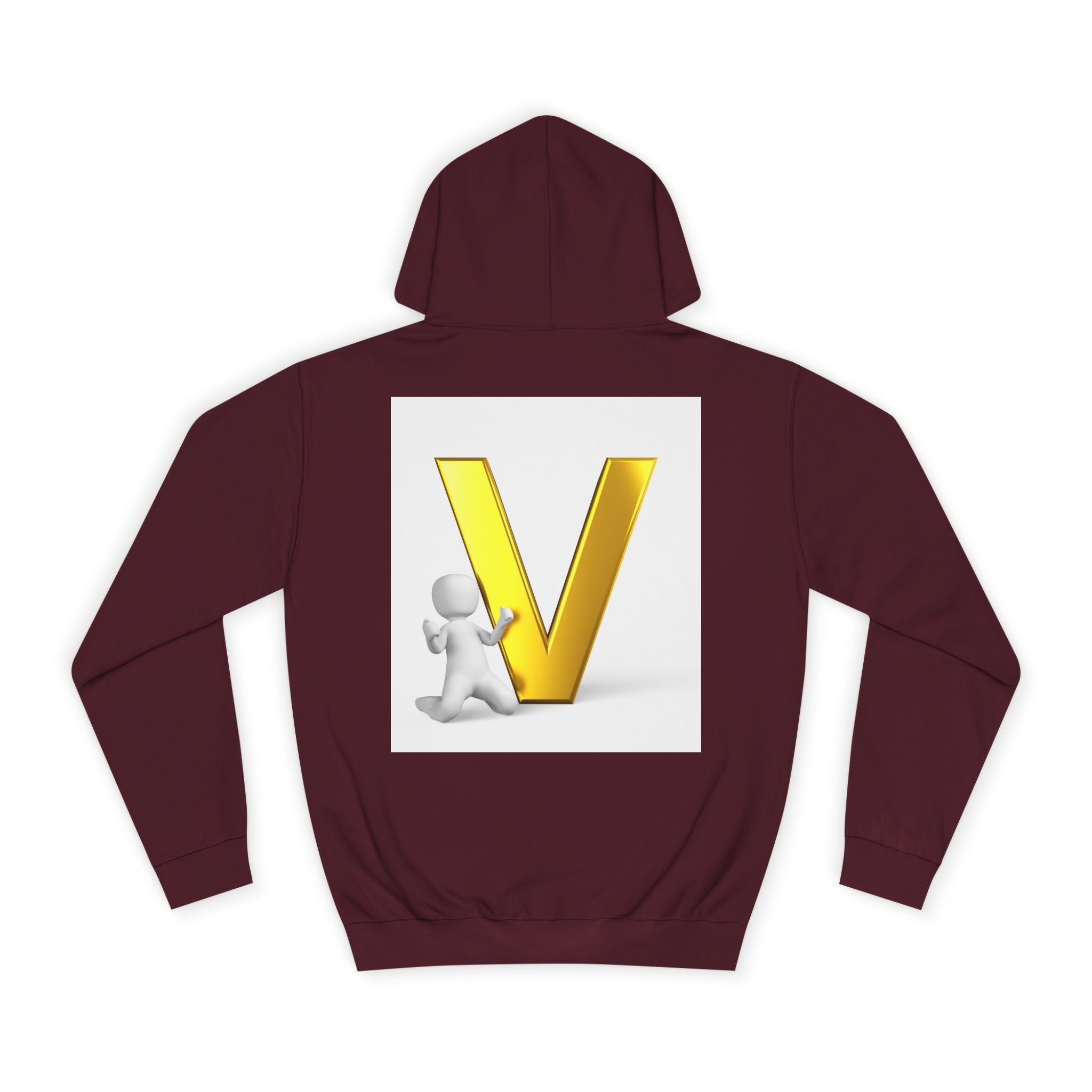 Gold 3D Letter V Hoodie | Initial V Sweatshirt, Monogram Lettering