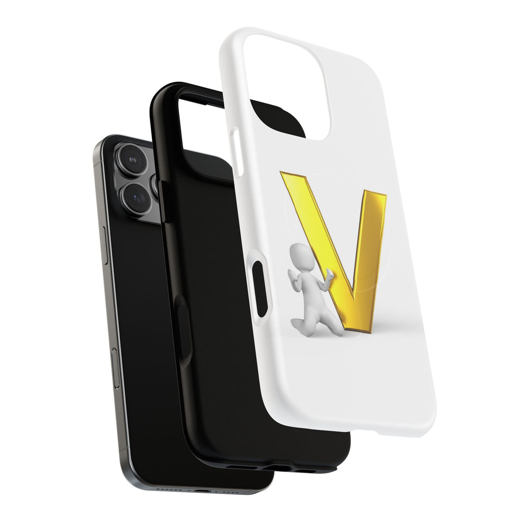 Gold Letter V Monogram Phone Case | Tough Magnetic Case