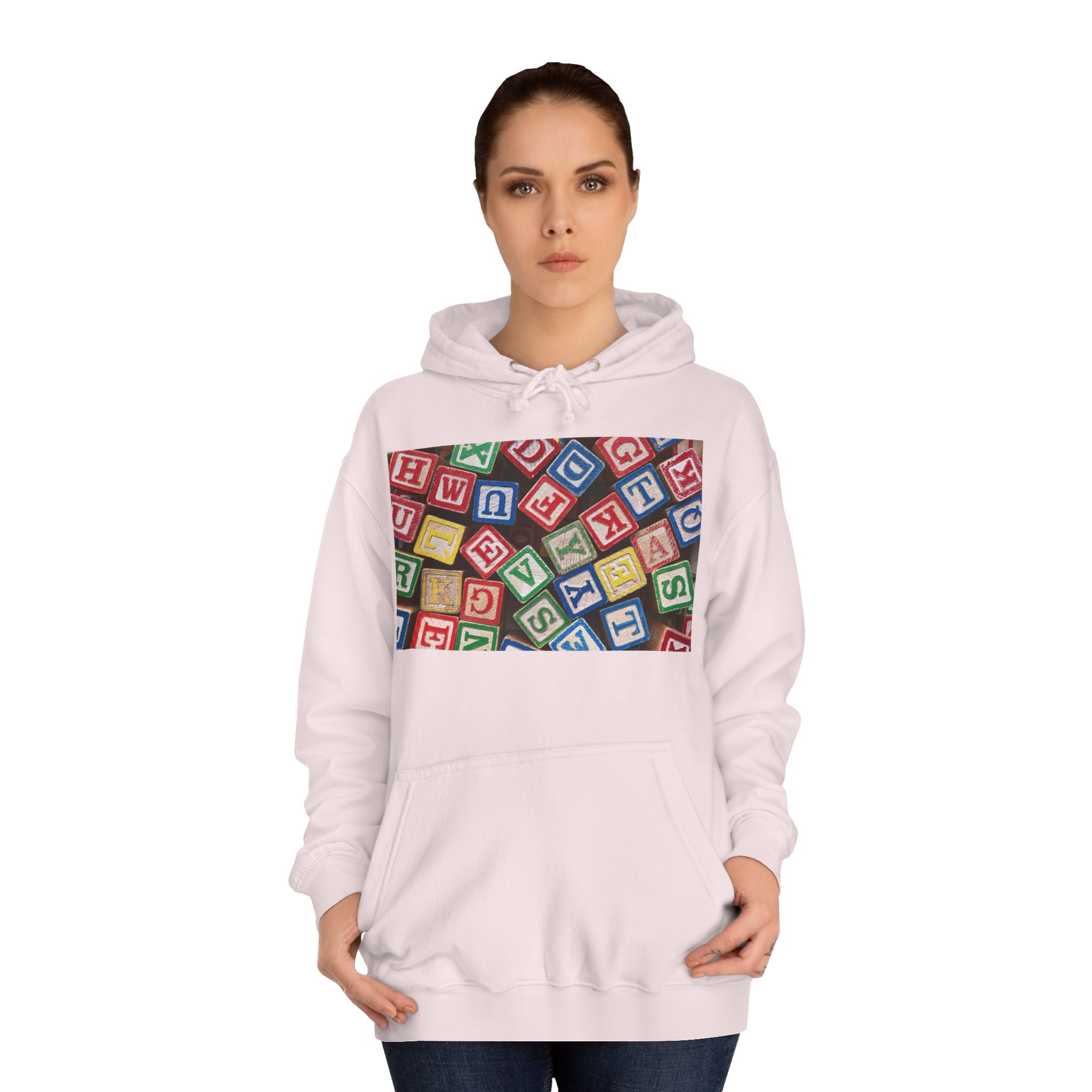 Colorful Alphabet Blocks Hoodie | Kids Letter Blocks Design