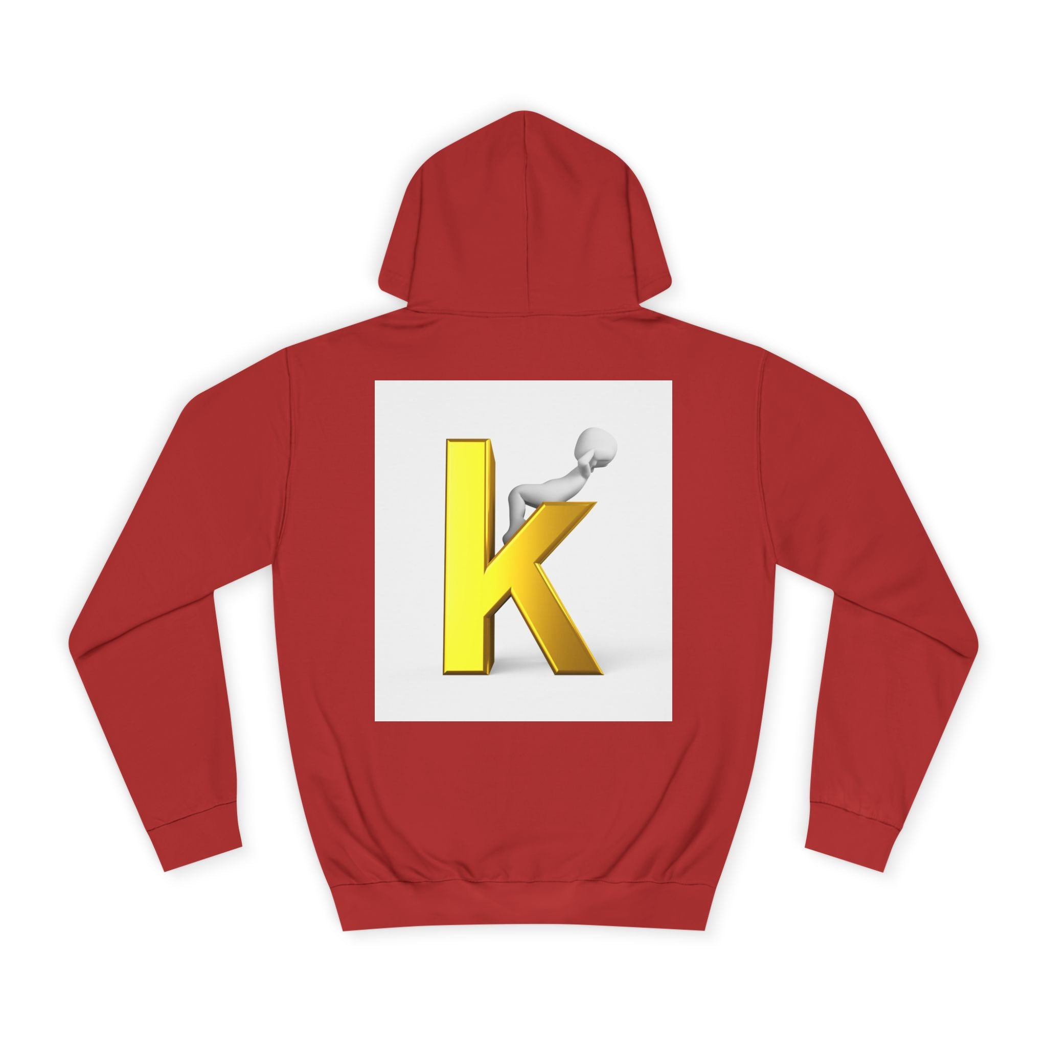Gold 3D Letter K Hoodie | Monogram Initial K Sweatshirt