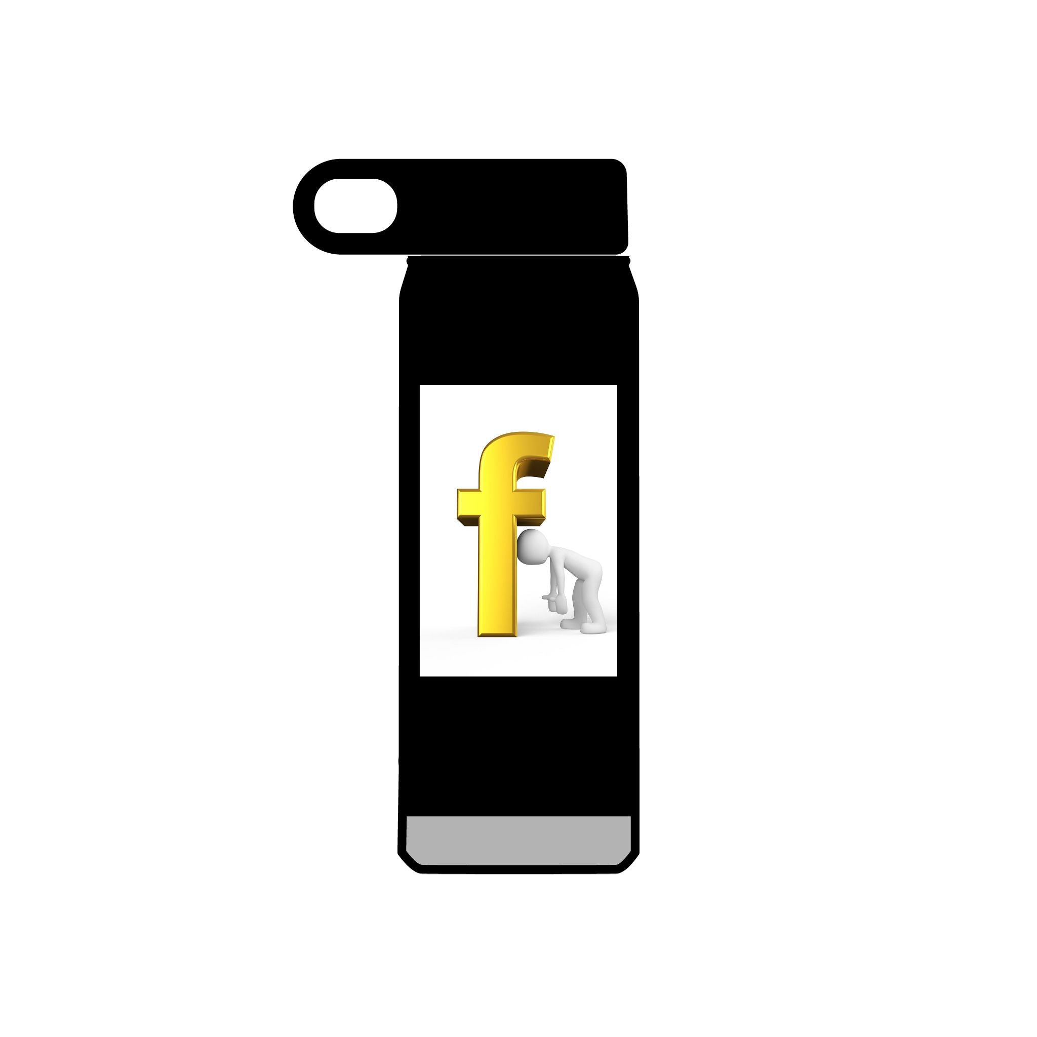 Bouteille d'eau figurine lettre F jaune 3D | Bouteille en acier inoxydable de 590 ml