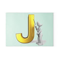 Gold Letter J Initial Glass Cutting Board | Monogram Kitchen Decor