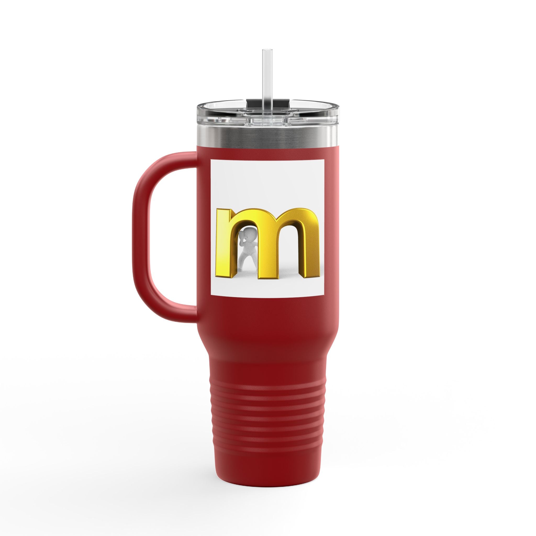 Gold 3D Letter M travel mug | Insulated 40oz Tumbler
