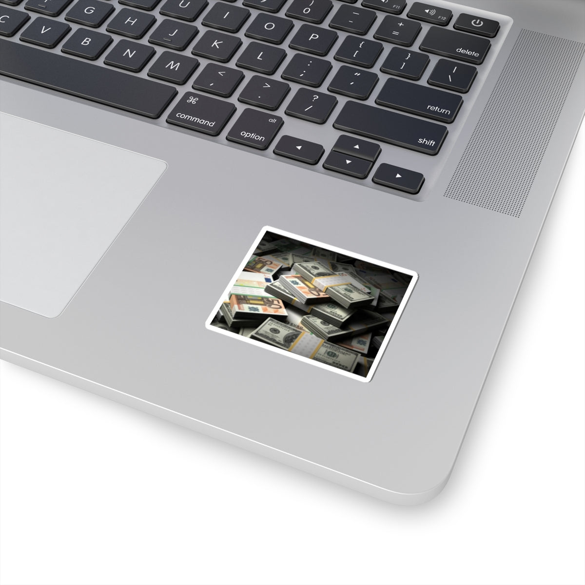 Stacks of Cash Sticker | Money Pile Kiss-Cut Sticker, Dollar Euro Banknote Design