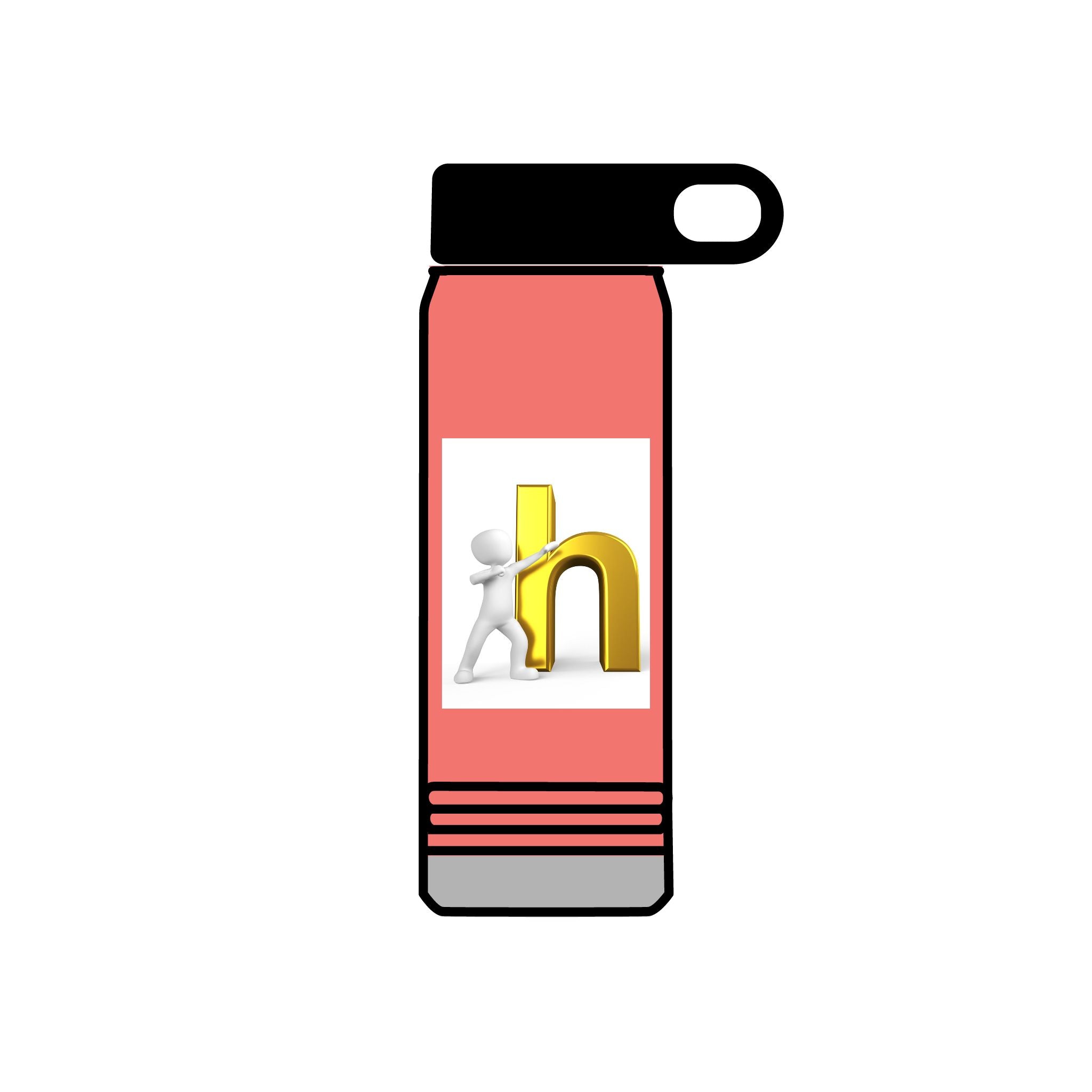 3D Person Leaning on Gold Letter N Water Bottle | 20oz