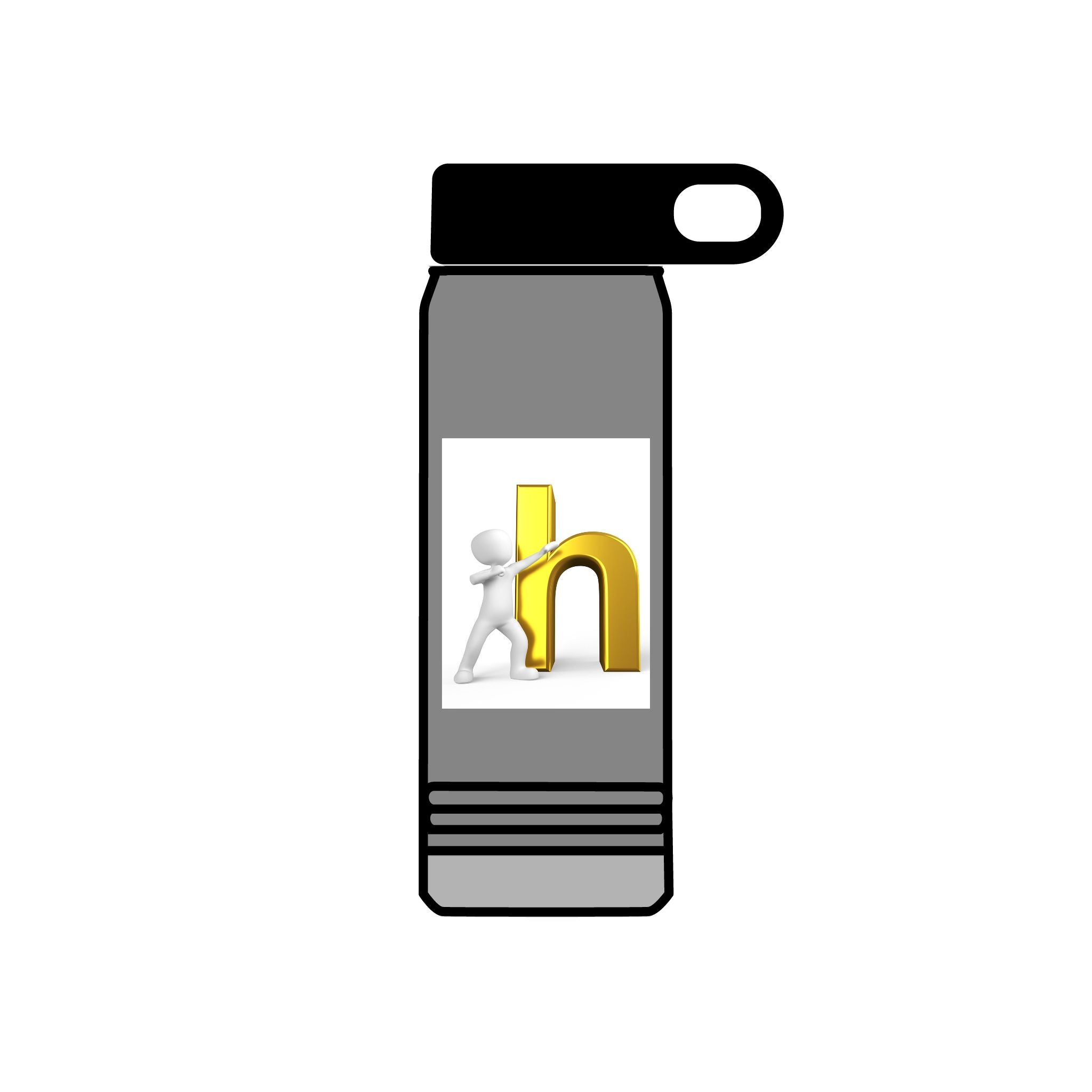 3D Person Leaning on Gold Letter N Water Bottle | 20oz