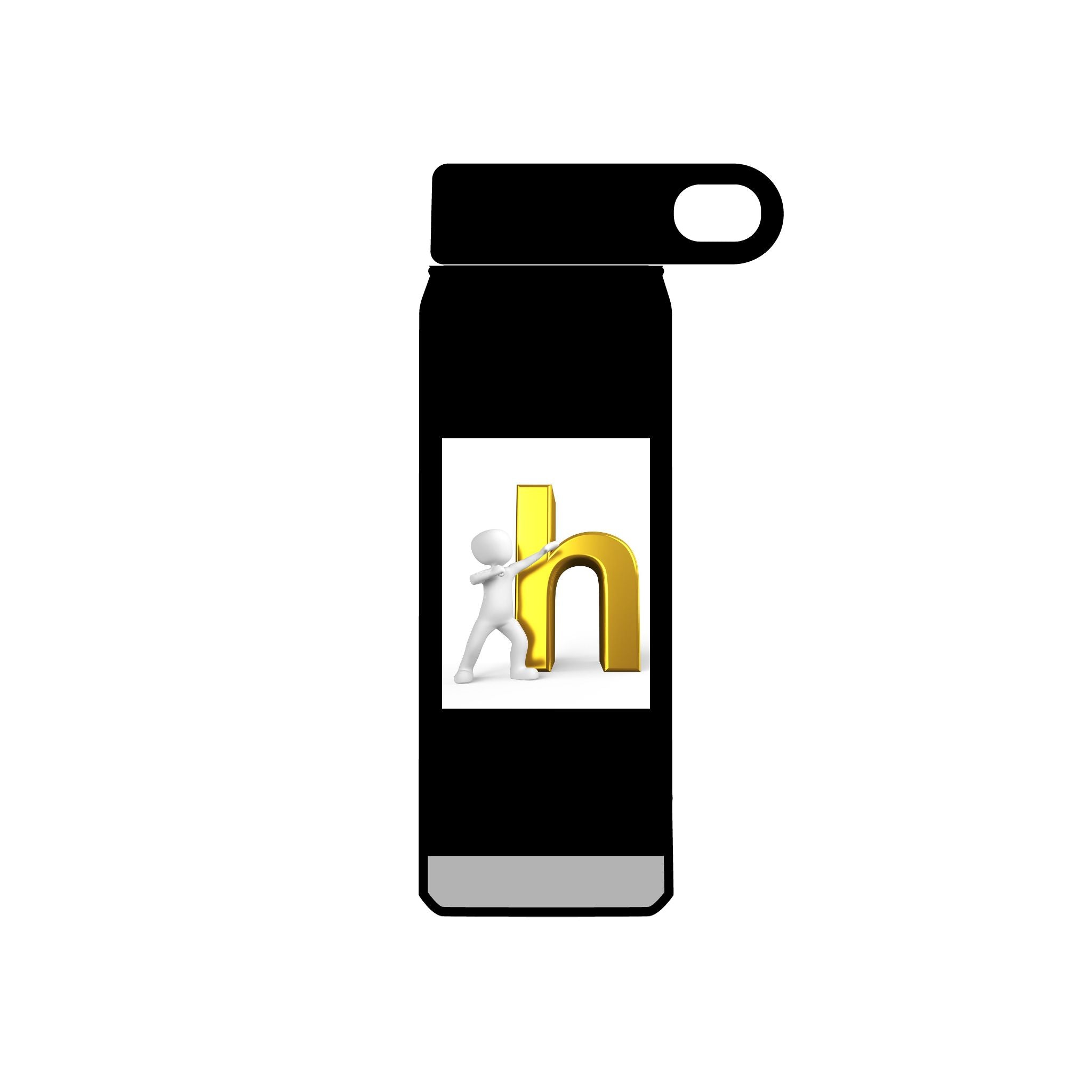 3D Person Leaning on Gold Letter N Water Bottle | 20oz