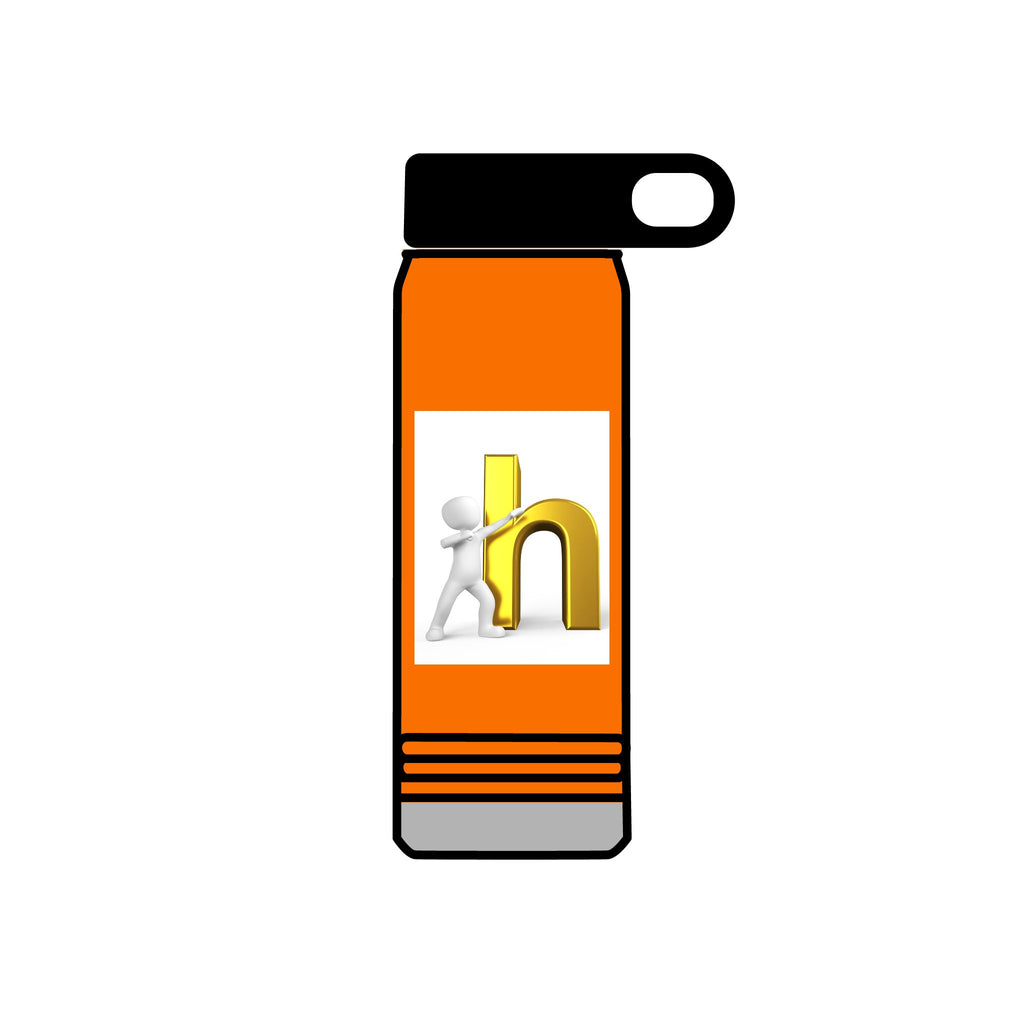 3D Person Leaning on Gold Letter N Water Bottle | 20oz