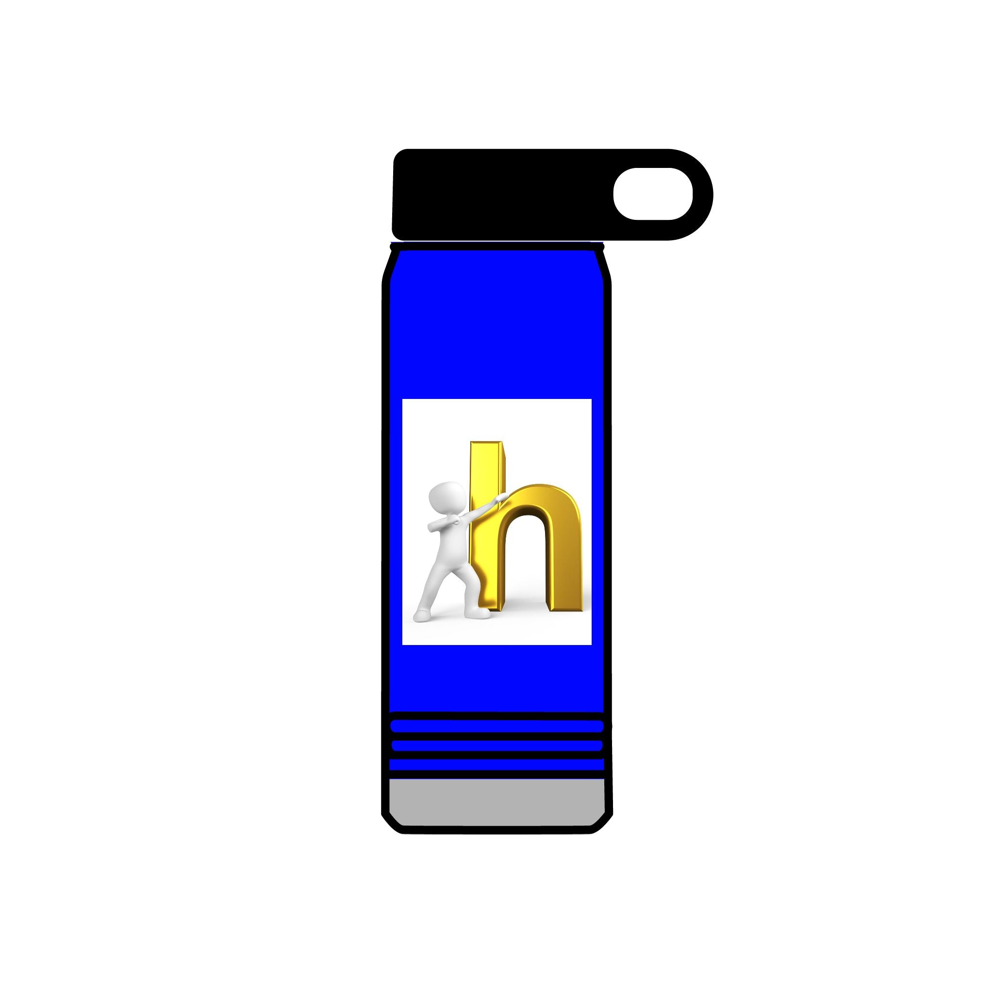 3D Person Leaning on Gold Letter N Water Bottle | 20oz