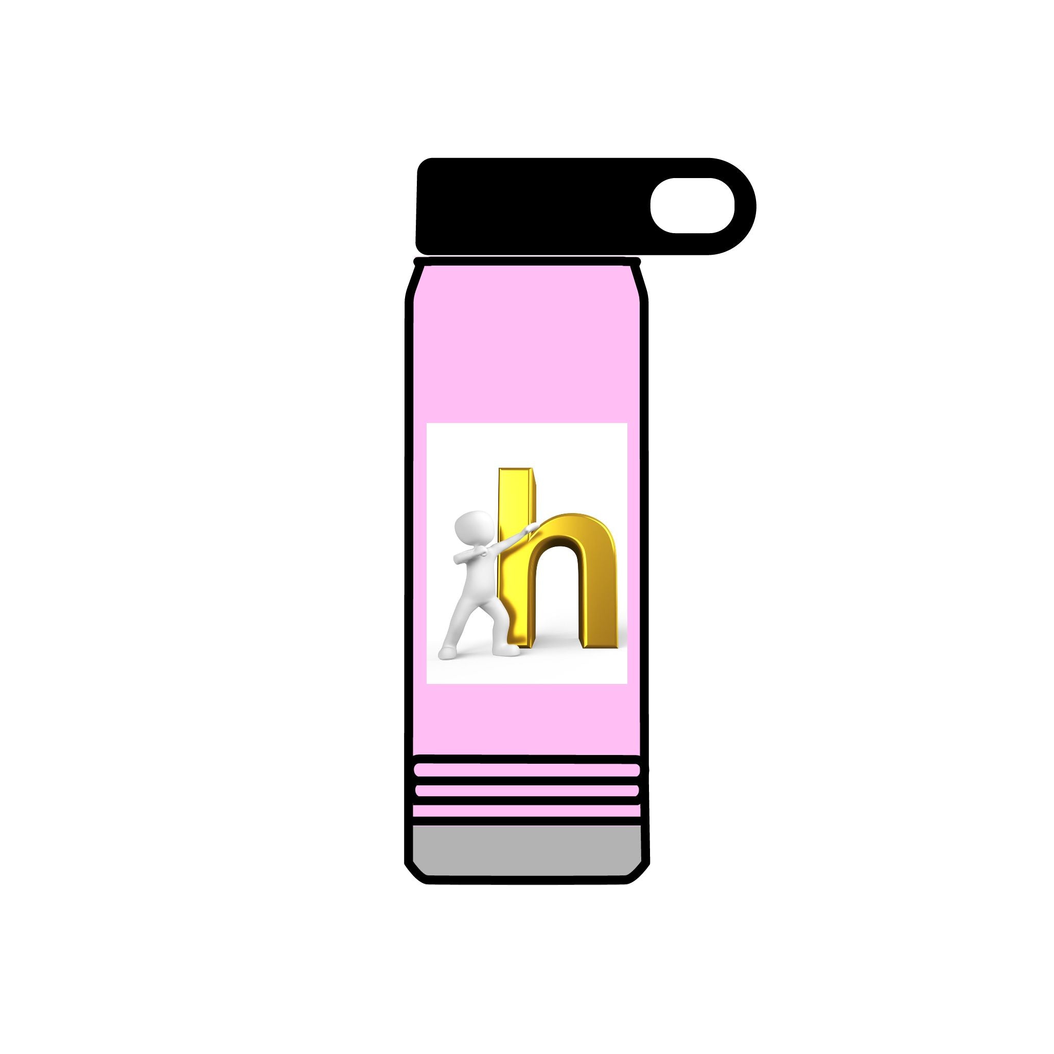 3D Person Leaning on Gold Letter N Water Bottle | 20oz