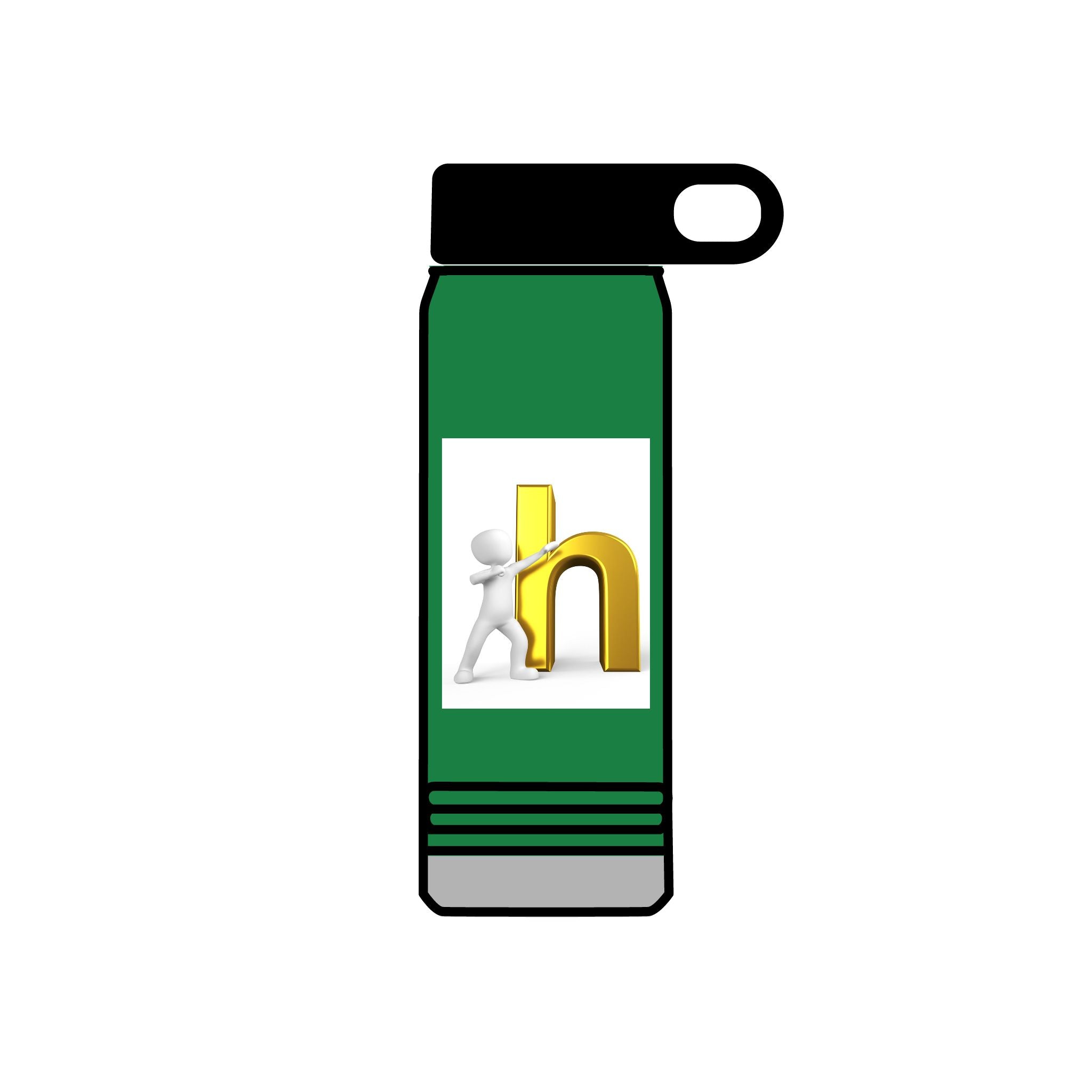 3D Person Leaning on Gold Letter N Water Bottle | 20oz