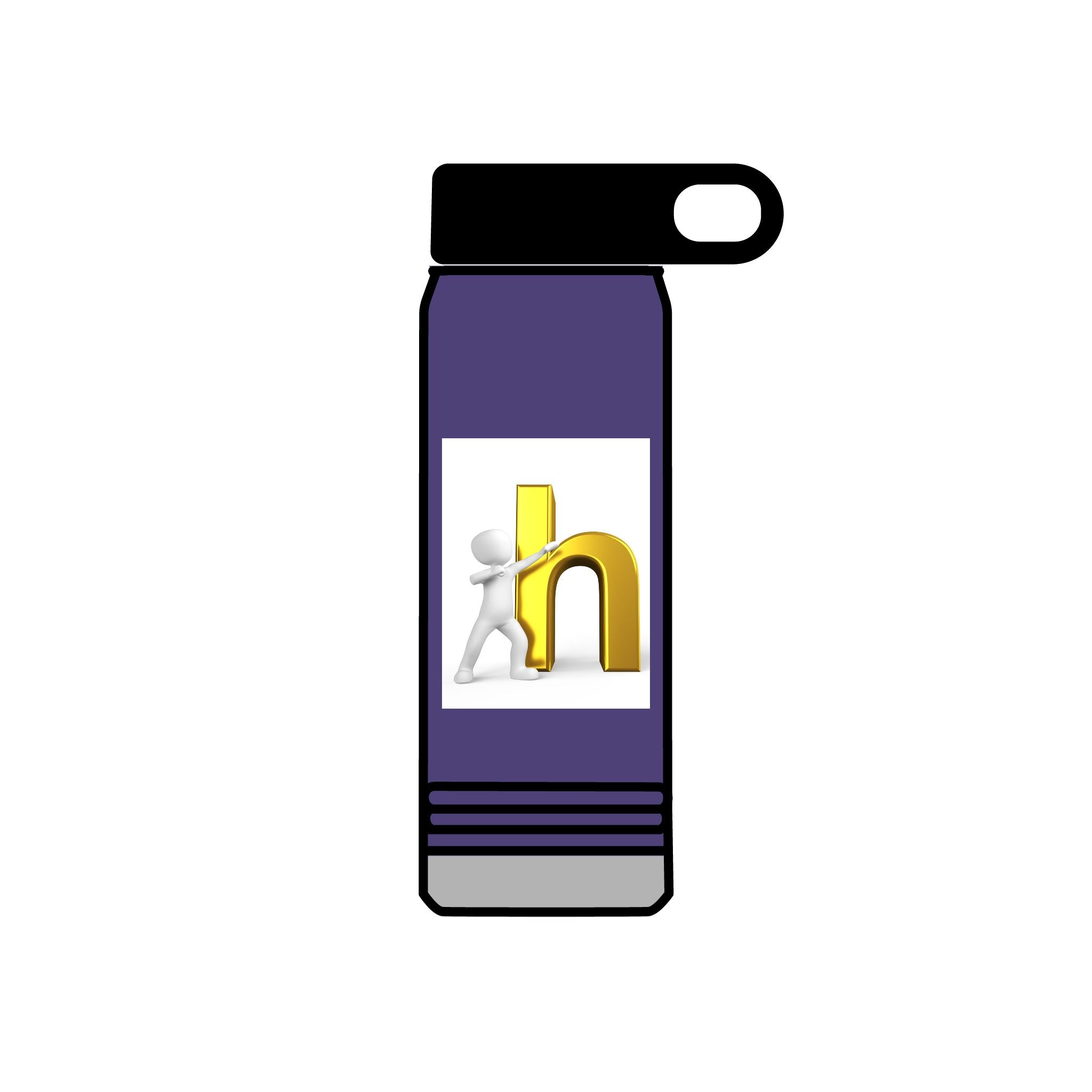 3D Person Leaning on Gold Letter N Water Bottle | 20oz