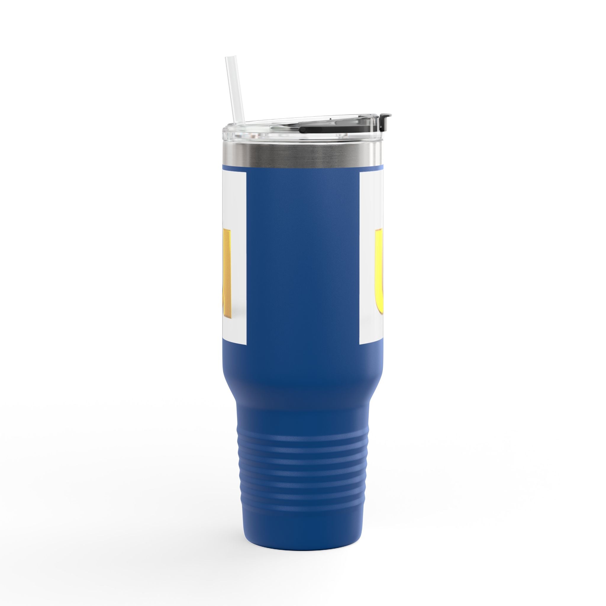 Mug de voyage isotherme avec lettre U dorée en 3D et illustration | Gobelet de 40 oz