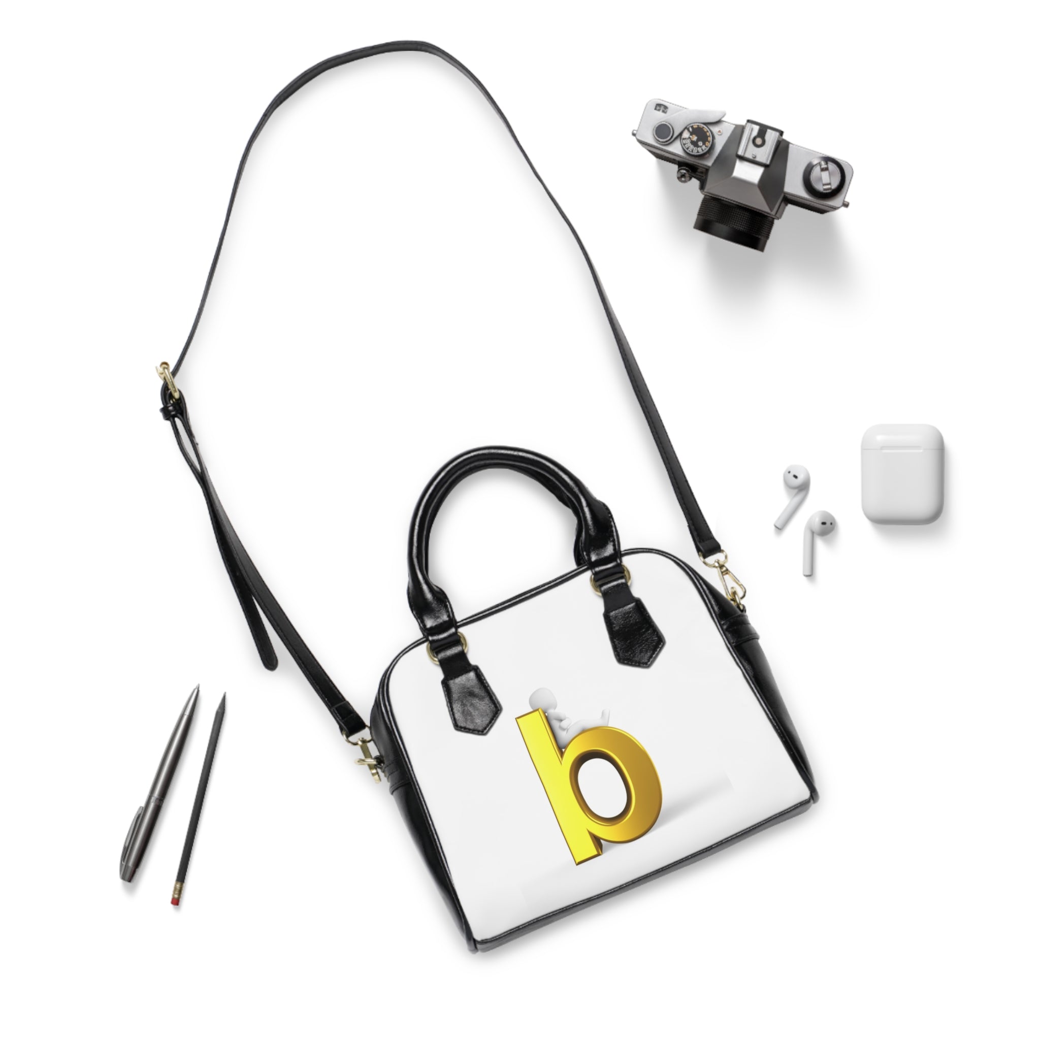 Yellow Letter B Monogram Shoulder Handbag | Initial Bag