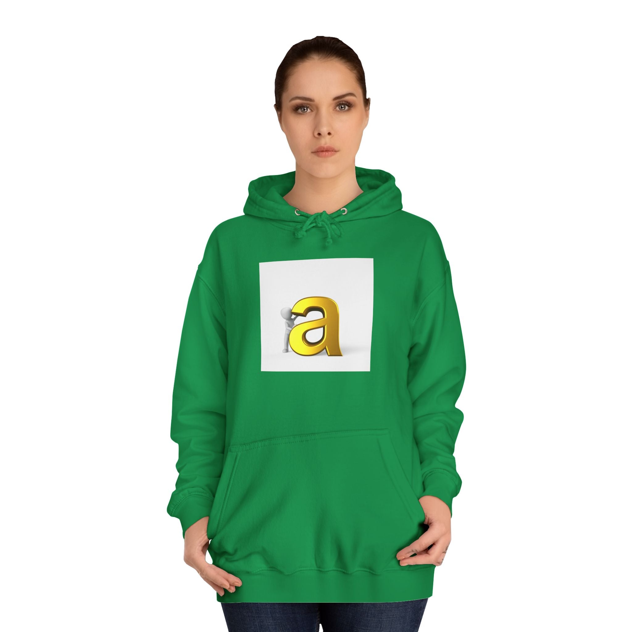 Gold 3D Letter A Hoodie | Monogram Initial Sweatshirt