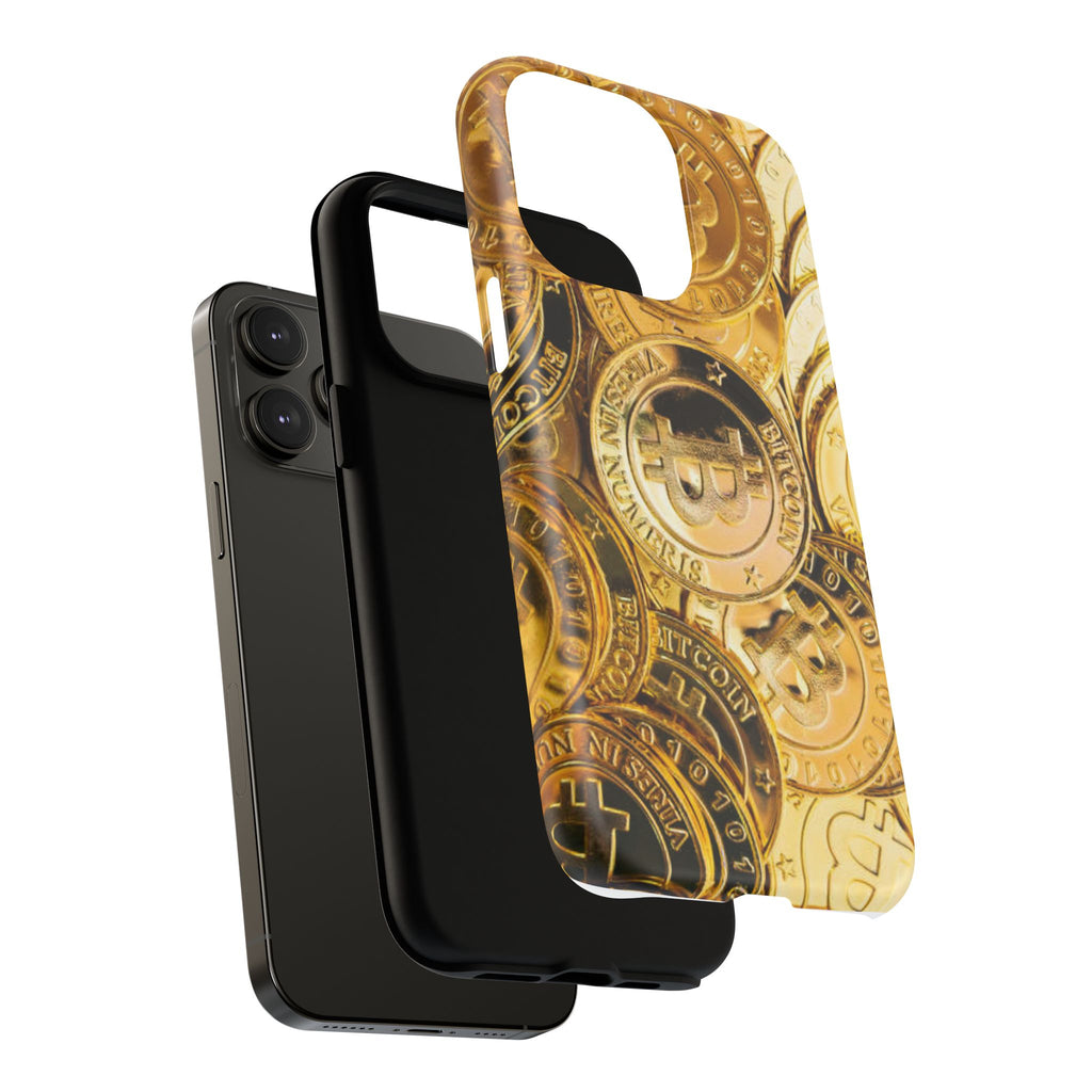 Gold Bitcoin Coins Phone Case | Tough Magnetic Case