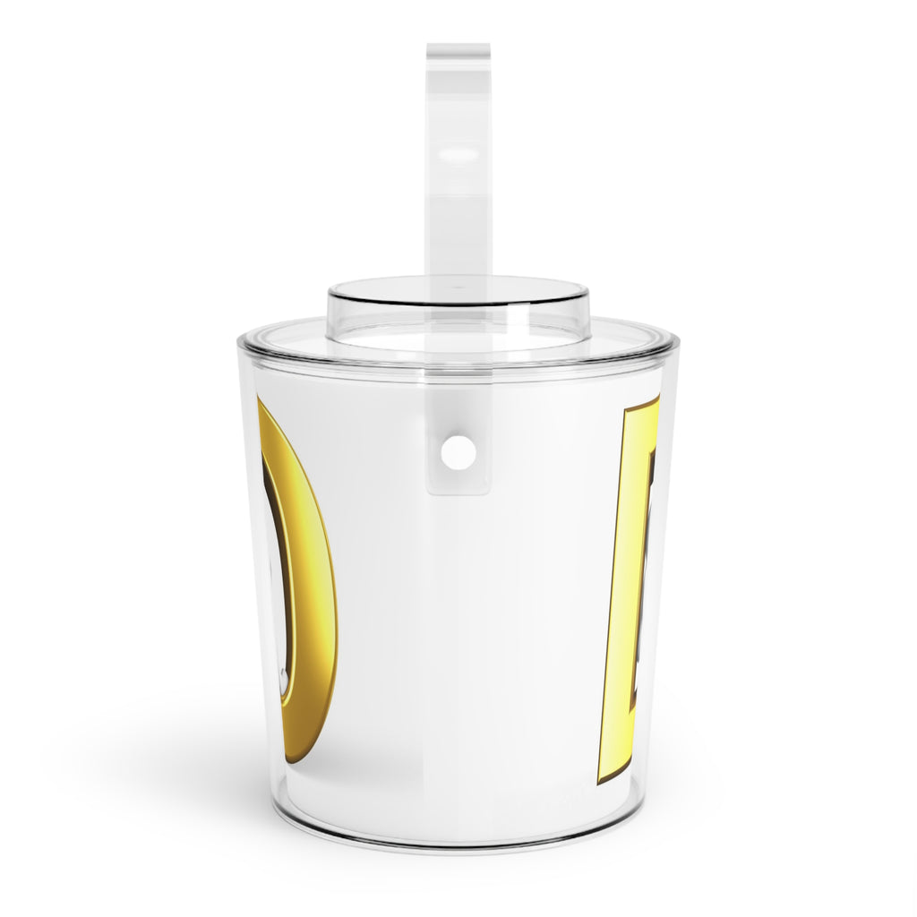 Gold Letter D Monogram Ice Bucket | Personalized Initial Drink Cooler