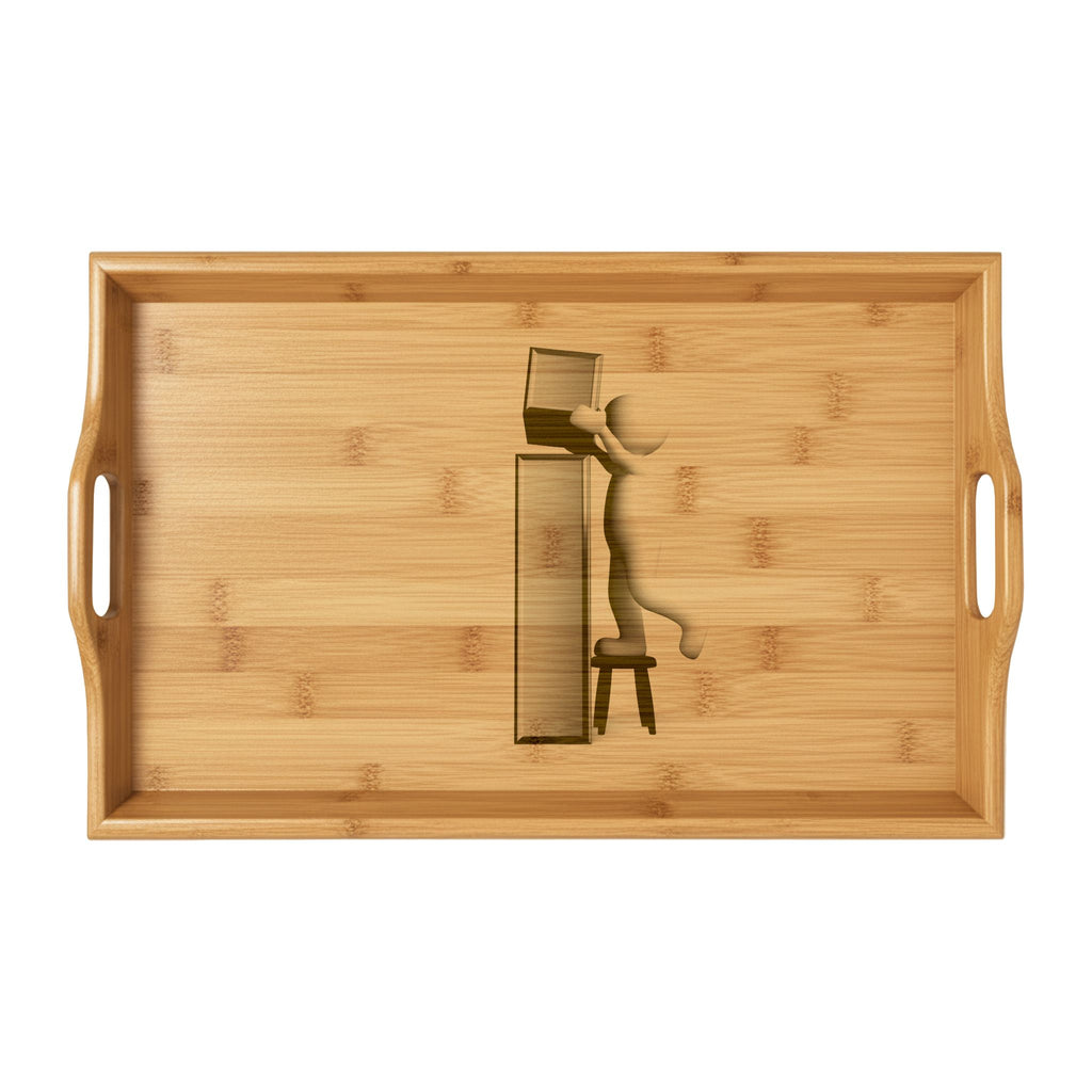 The Letter i Engraved | Bamboo Serving Tray.
