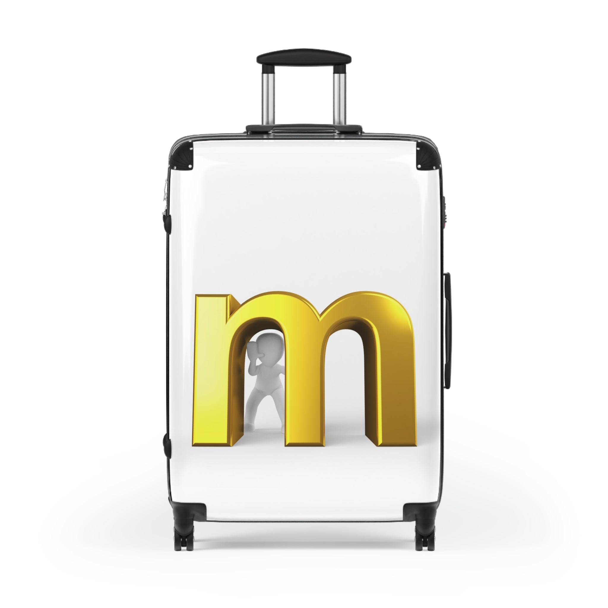 Gold Letter M Monogram Suitcase | Personalized Initial Luggage