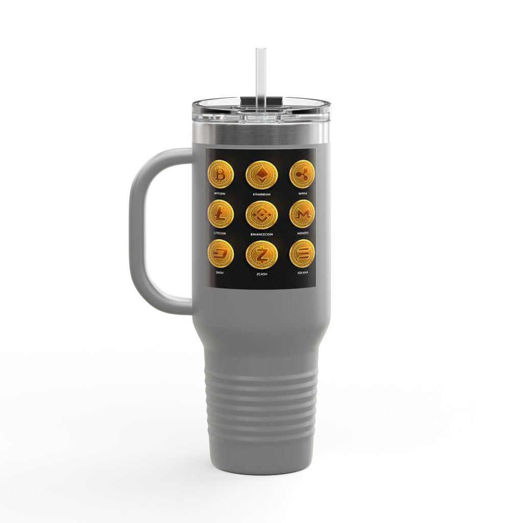 Crypto Currencies Icons 40oz Travel Mug | Insulated Tumbler