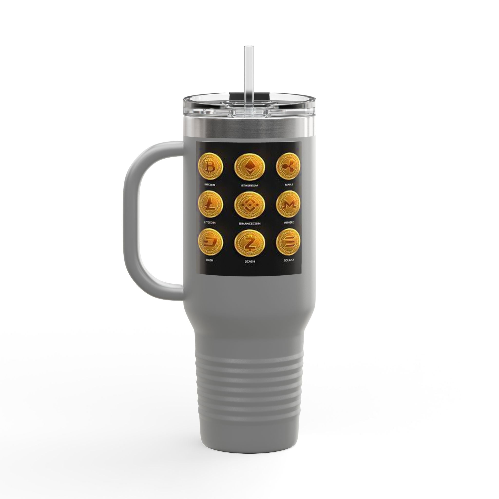 Crypto Currencies Icons 40oz Travel Mug | Insulated Tumbler