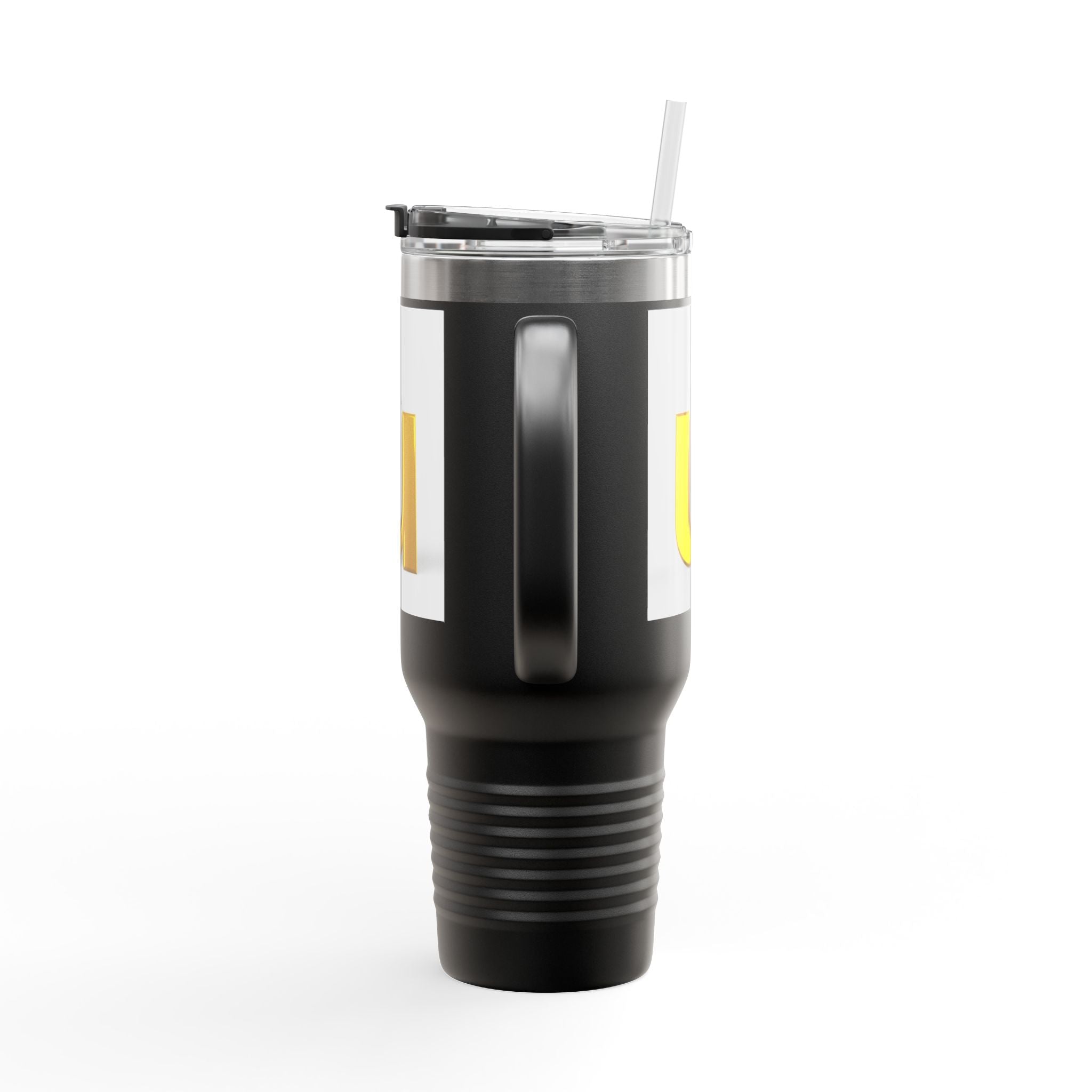 3D Gold Letter U with Figure Insulated Travel Mug | 40oz Tumbler