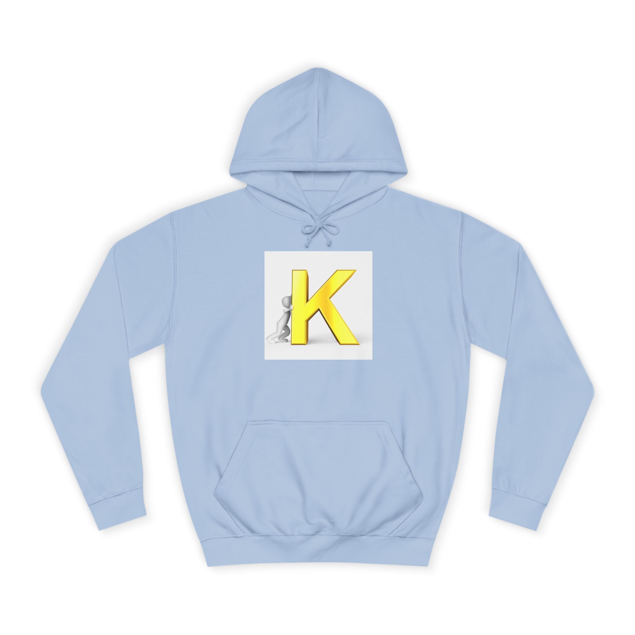 Yellow 3D Letter K hoodie | Initial Monogram, Alphabet Graphic