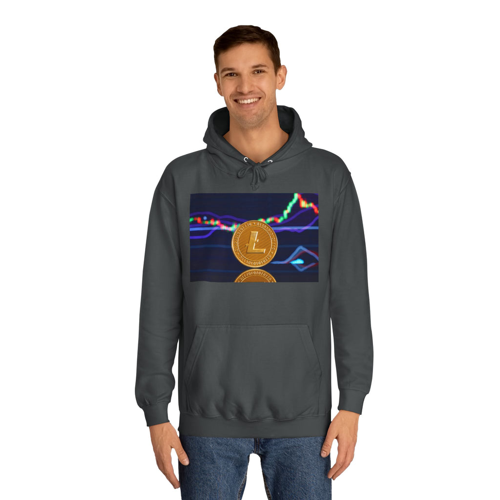 Litecoin Coin Graphic Hoodie | Crypto Chart Design, Digital Currency Apparel