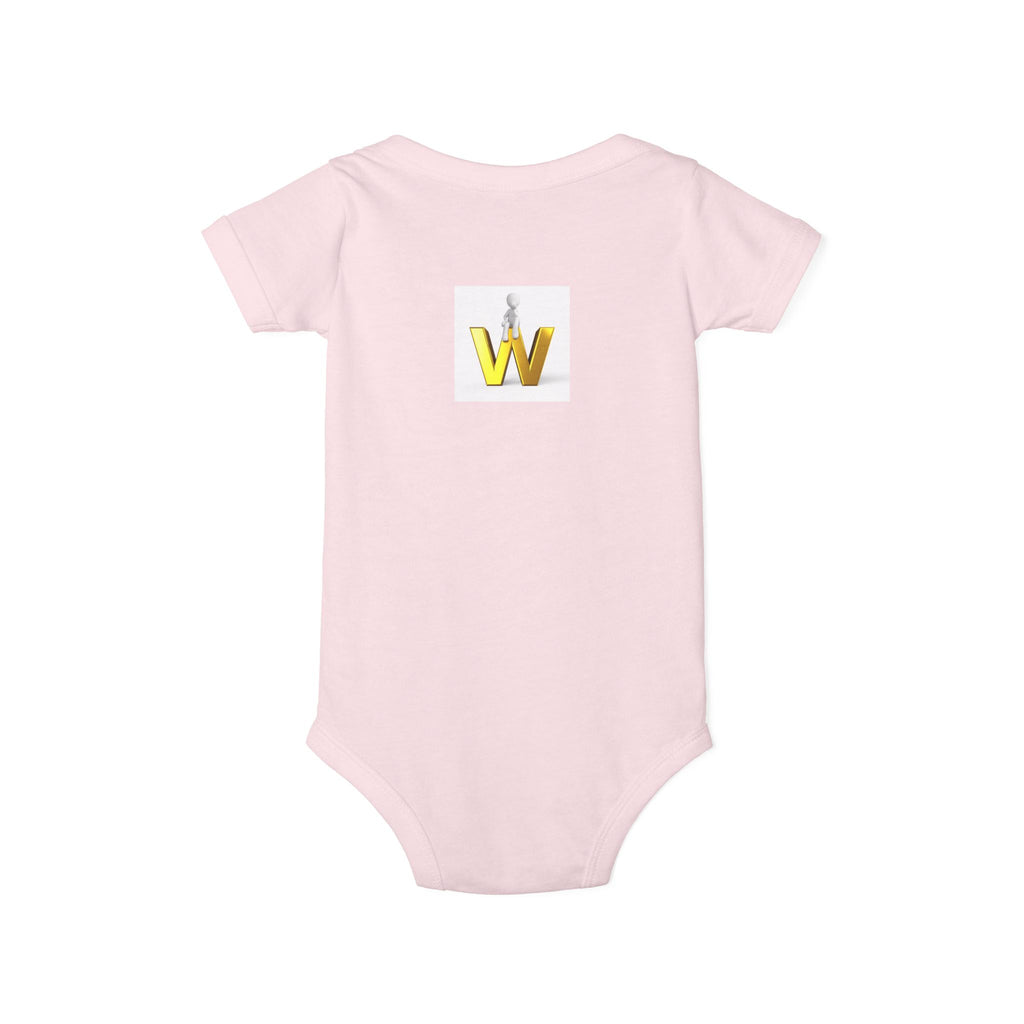 Gold Letter W Infant Onesie | Baby Monogram Initial