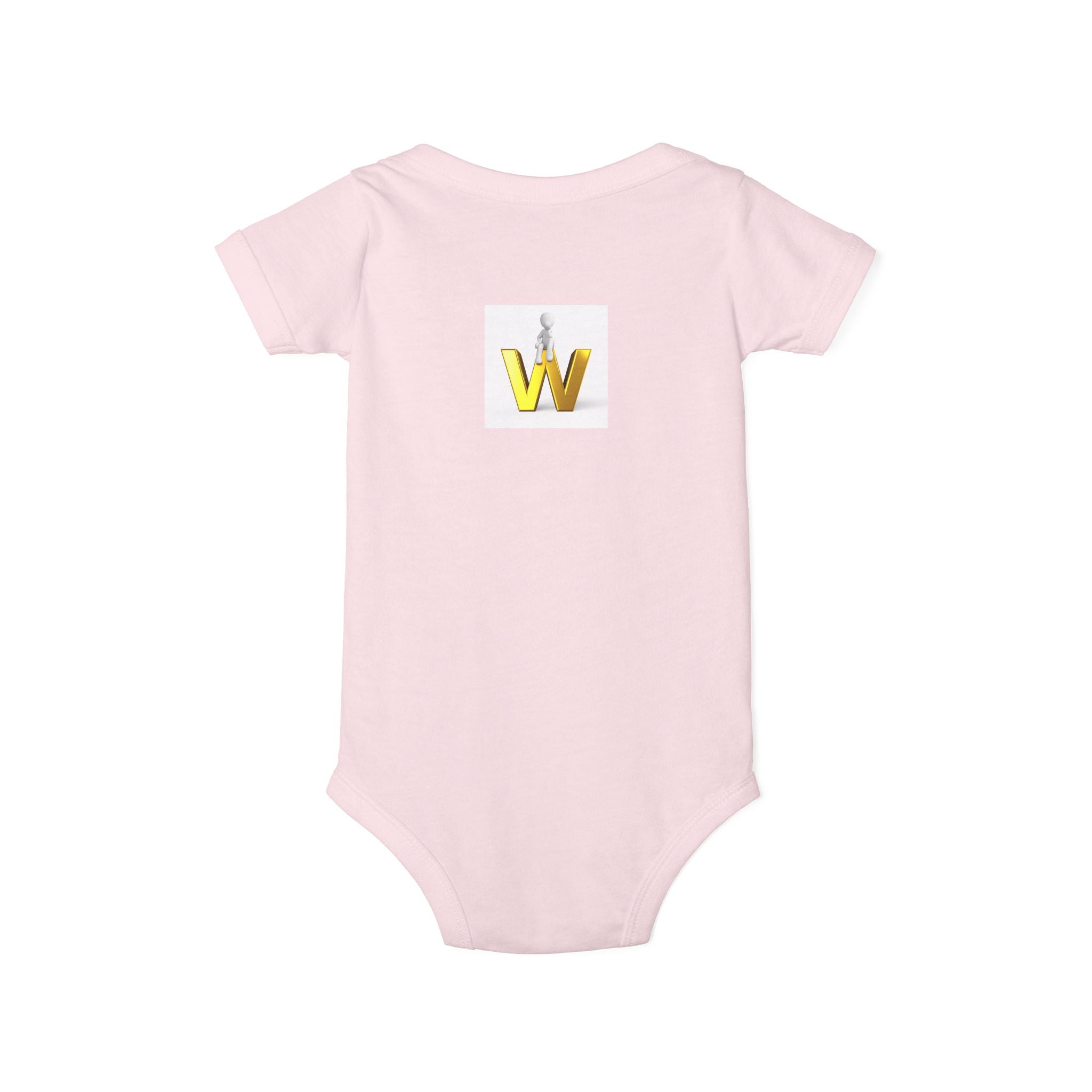 Gold Letter W Infant Onesie | Baby Monogram Initial