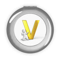 Gold Letter V monogram Compact Travel Mirror | Personalized Initial V compact mirror
