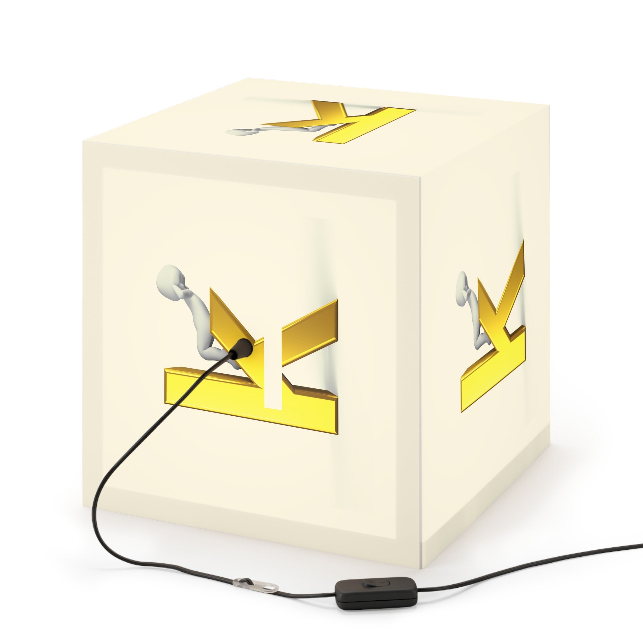 Golden K Initial Cube Lamp | Light Cube Lamp, Monogram Home Decor