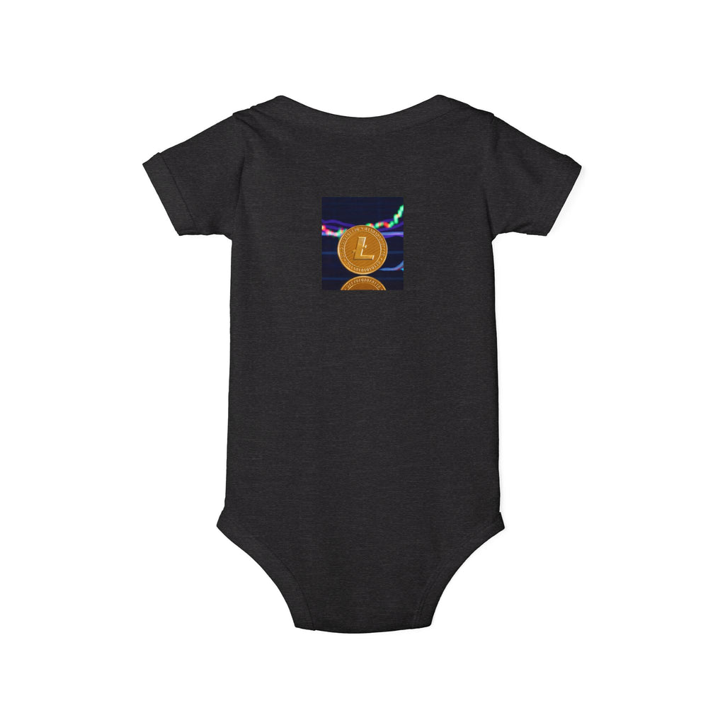 Litecoin Coin Graphic Infant Onesie | Cryptocurrency Baby Bodysuit