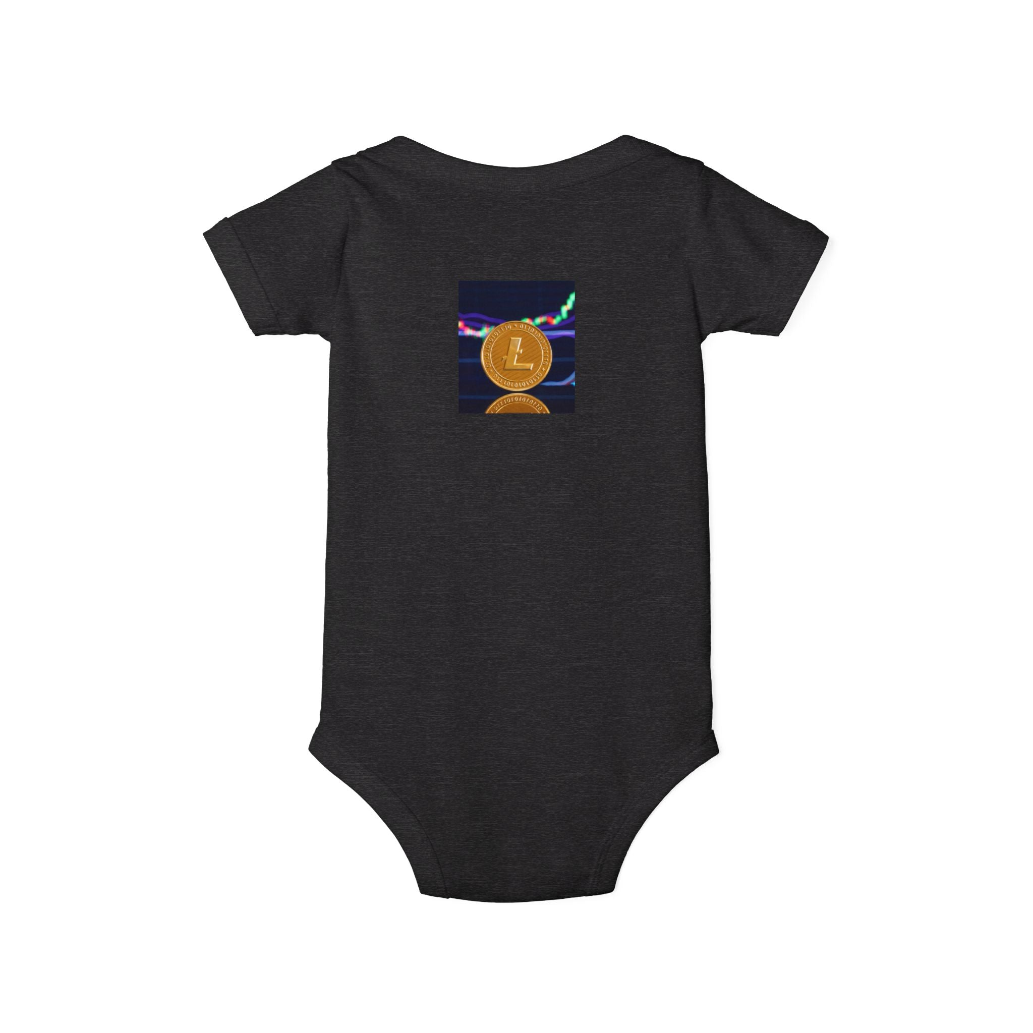 Litecoin Coin Graphic Infant Onesie | Cryptocurrency Baby Bodysuit