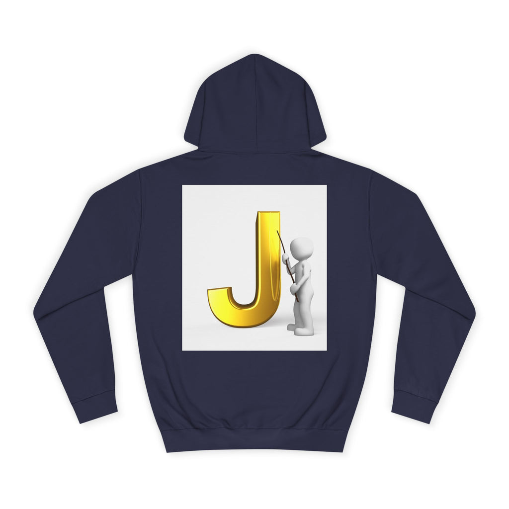 Golden Letter J Initial Hoodie | Monogram J Sweatshirt