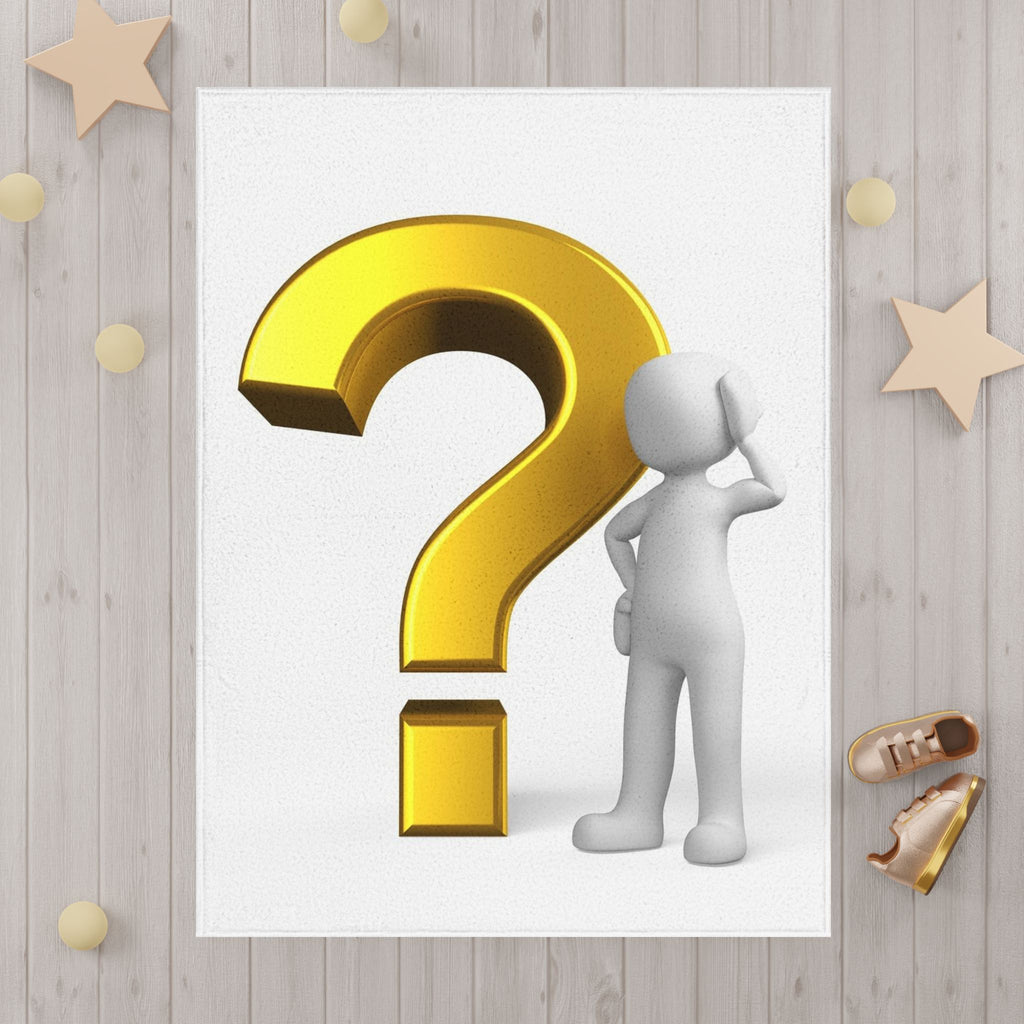Gold Question Mark Character Toddler Blanket | Curious Kid Decor